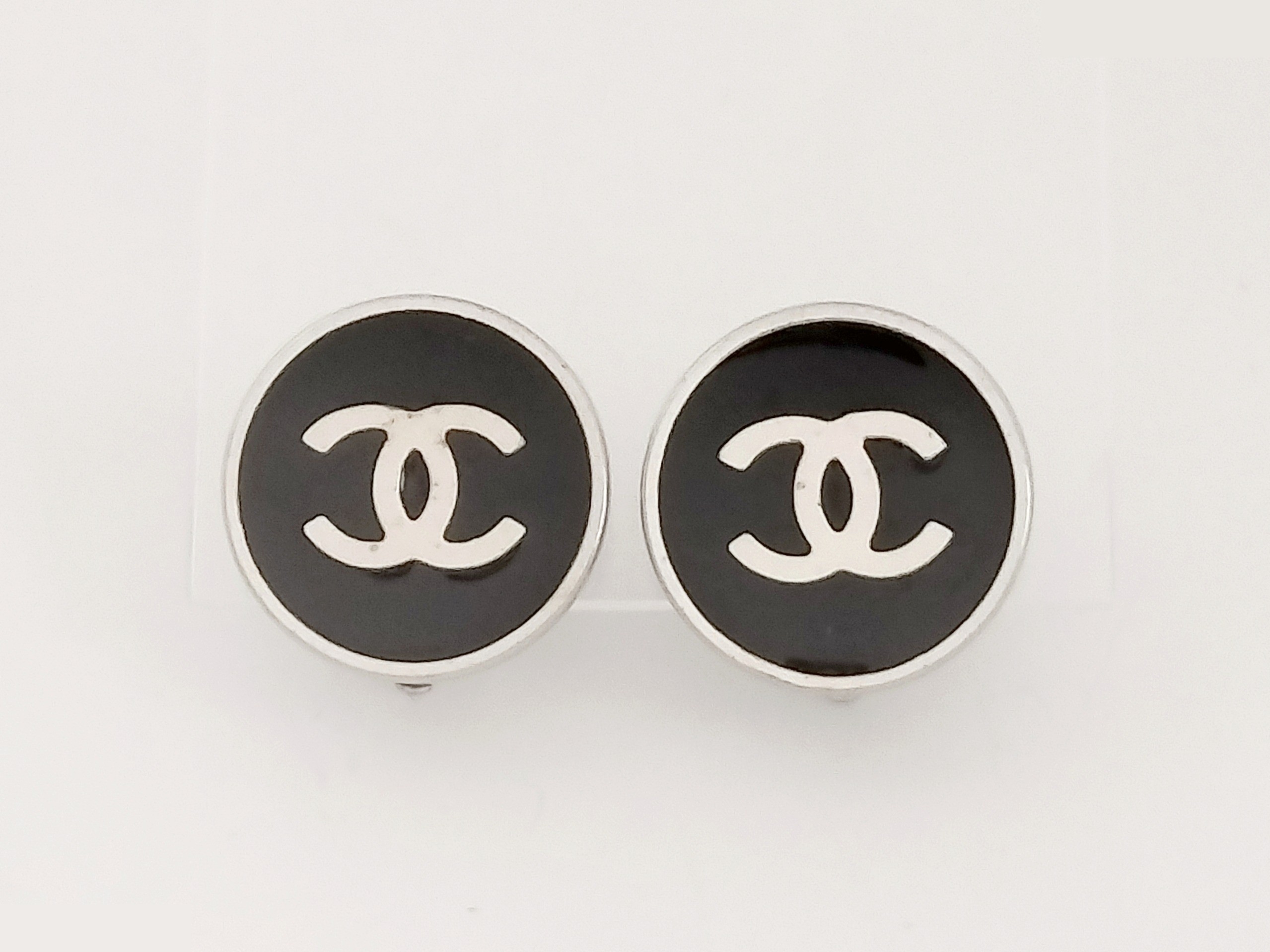 Coco Black Silver Earrings