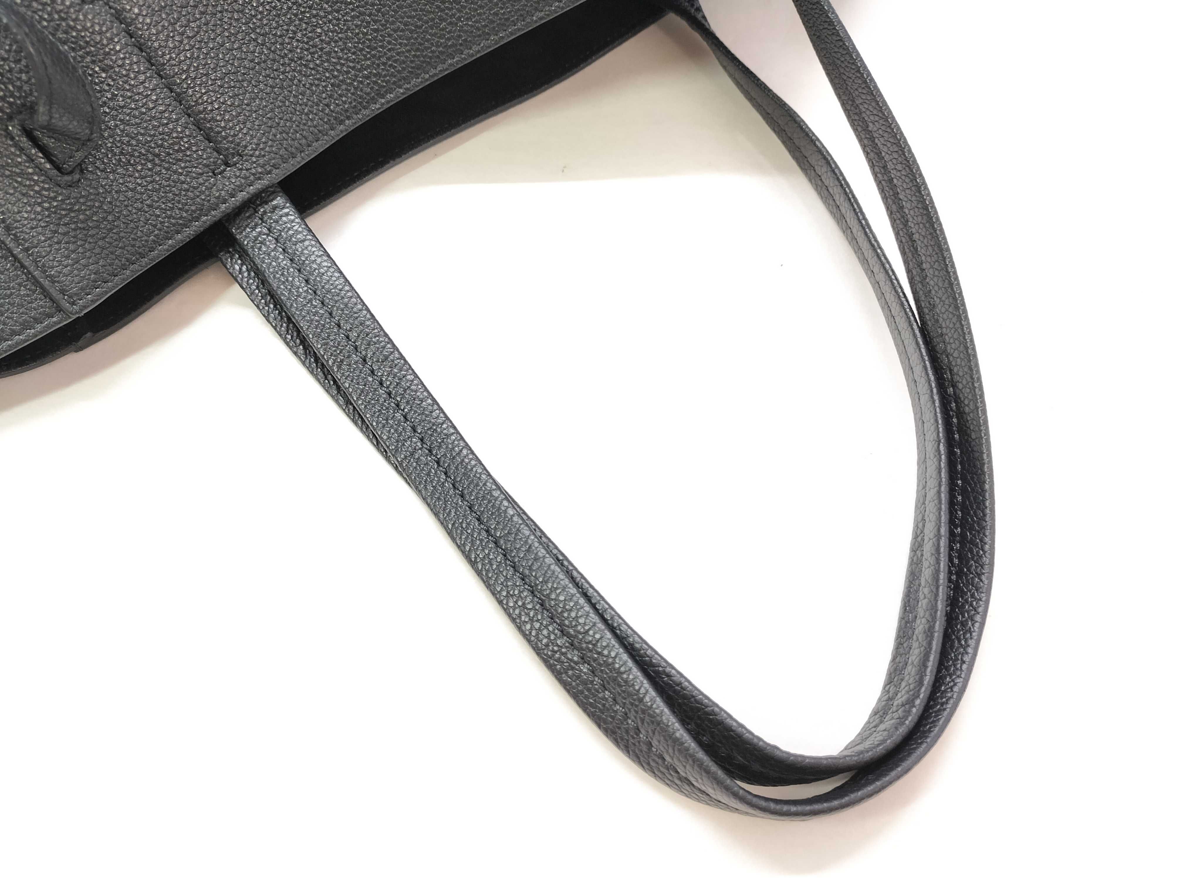Cabas Phantom Small Leather Tote Bag, Black Tote Bag — view 3