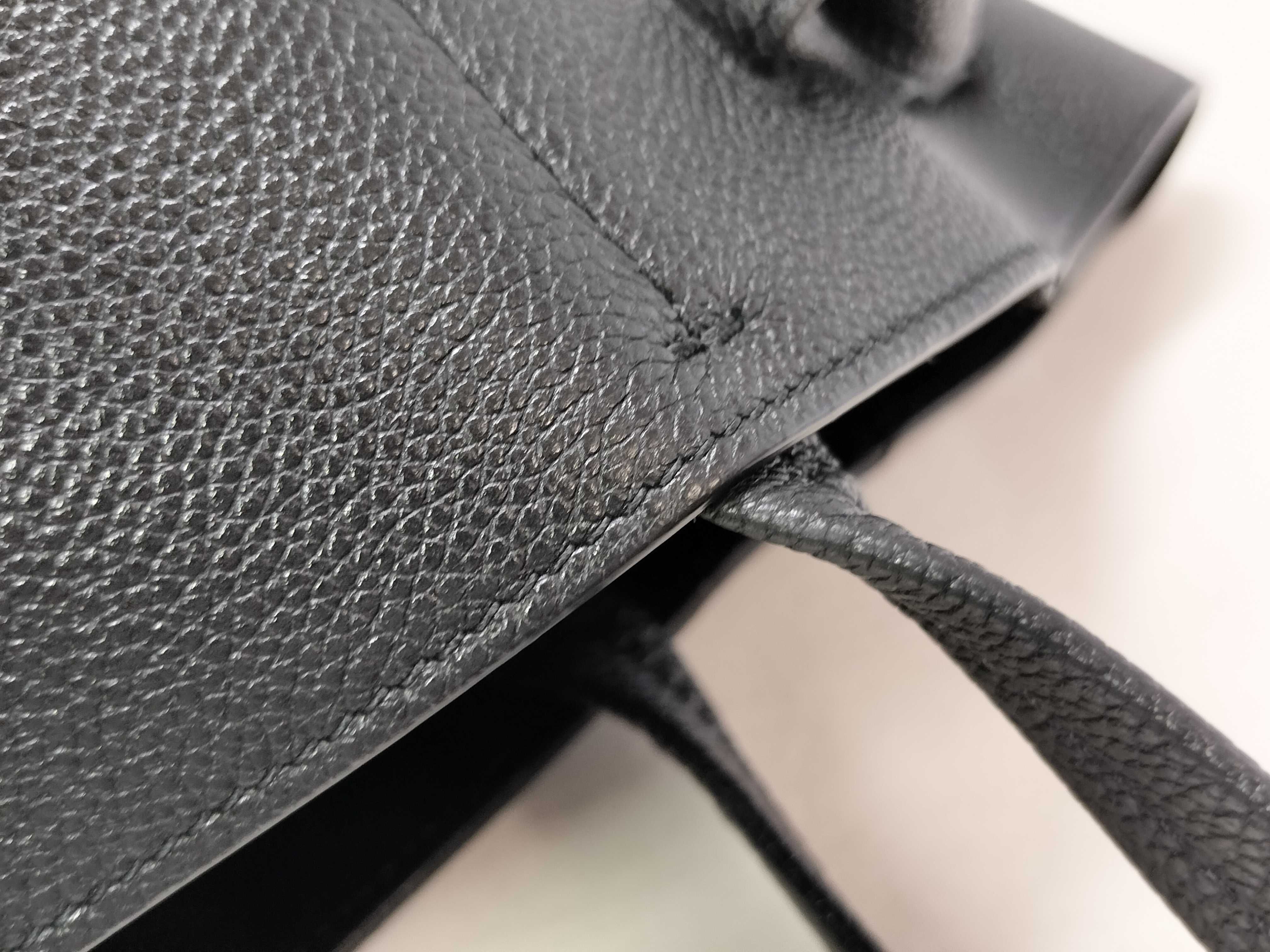Cabas Phantom Small Leather Tote Bag, Black Tote Bag — view 5
