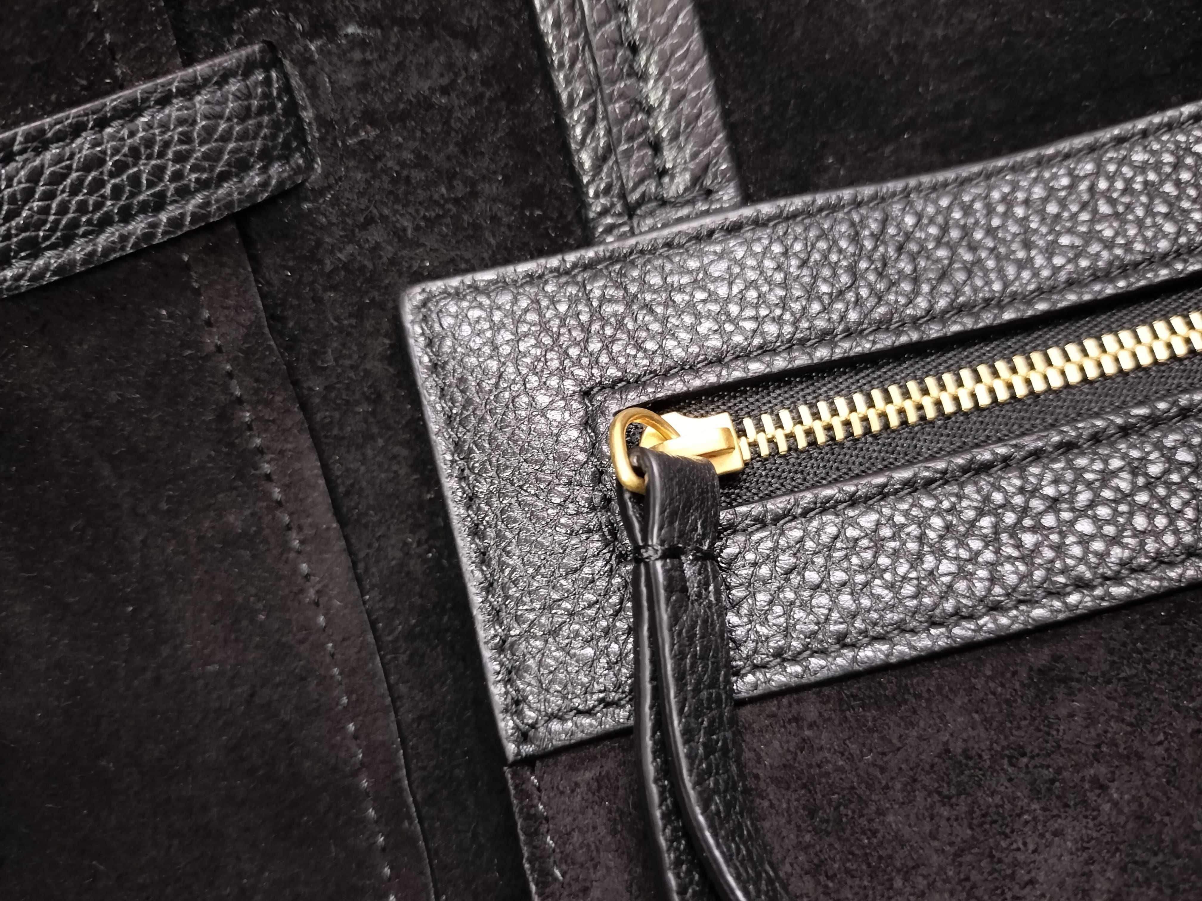 Cabas Phantom Small Leather Tote Bag, Black Tote Bag — view 10