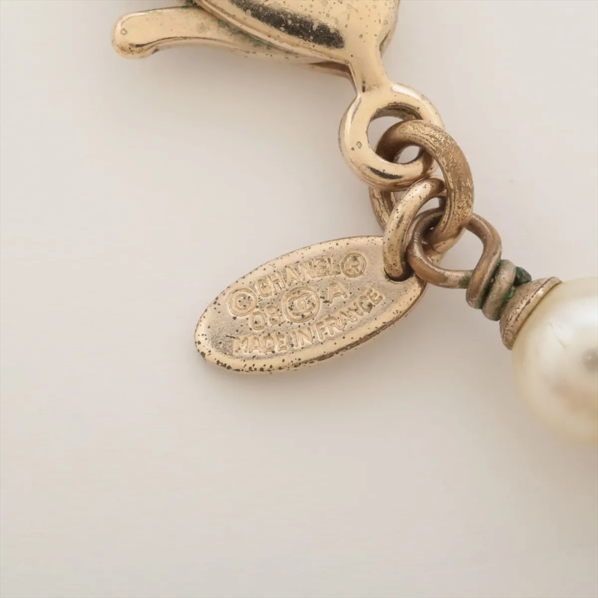 Coco Mark 08A Necklace, GP x Faux Pearl, Gold. — view 5
