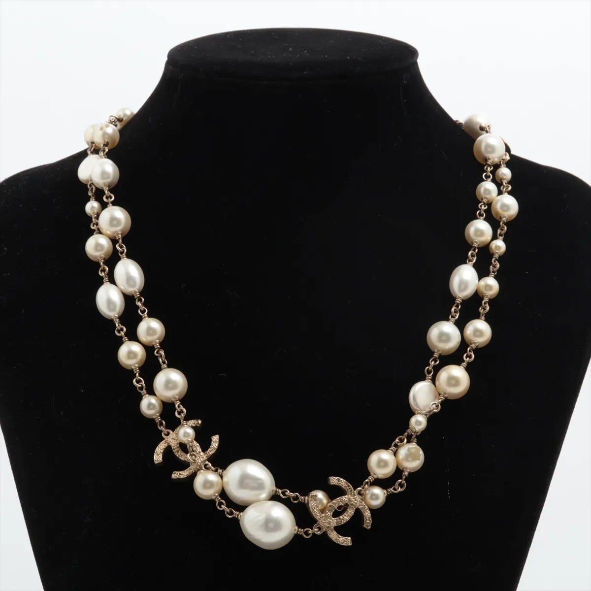 Coco Mark 08A Necklace, GP x Faux Pearl, Gold. — view 6