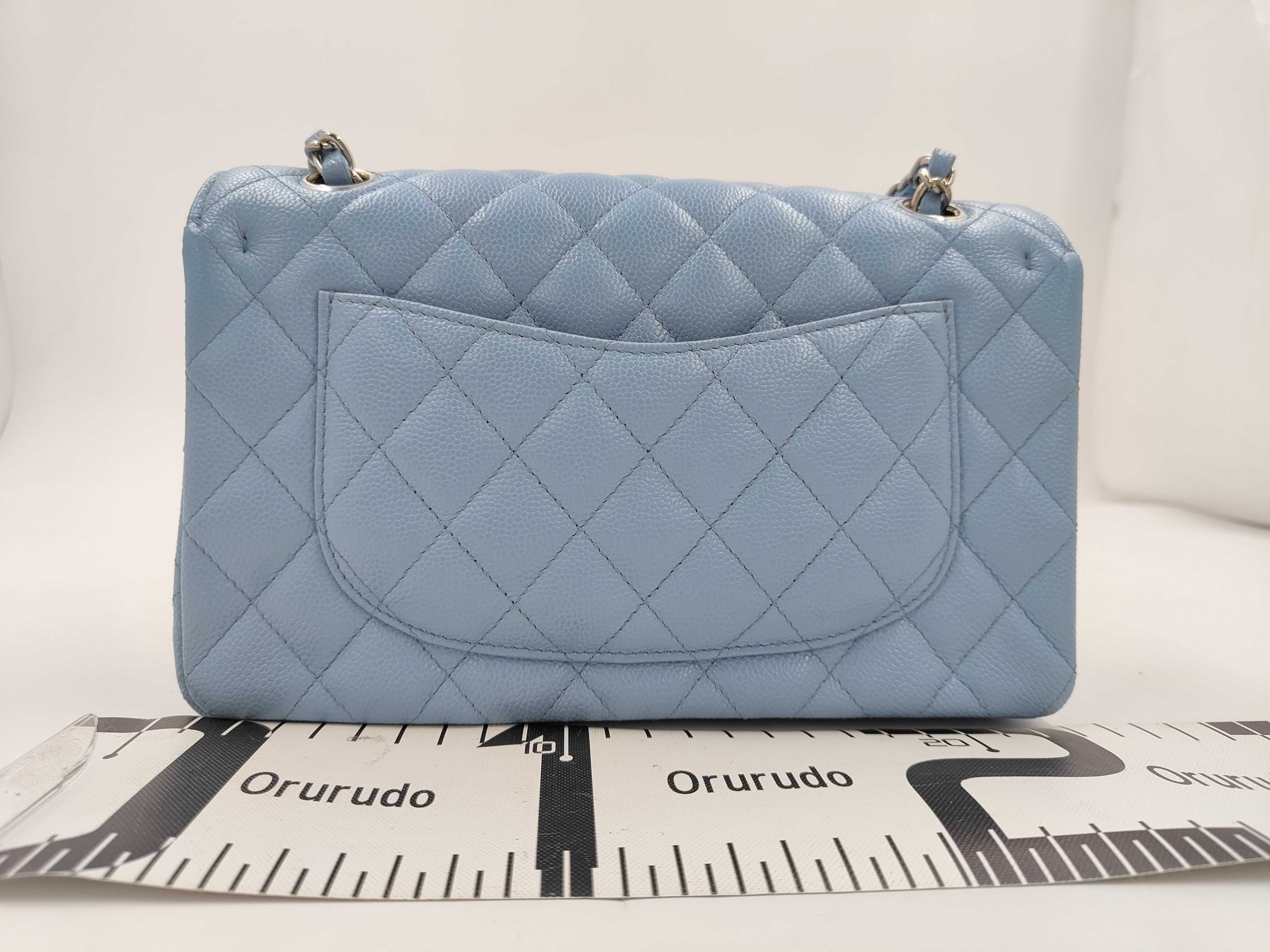 Matelassé 23 Double Flap Chain Shoulder Bag, Caviar Blue — view 2