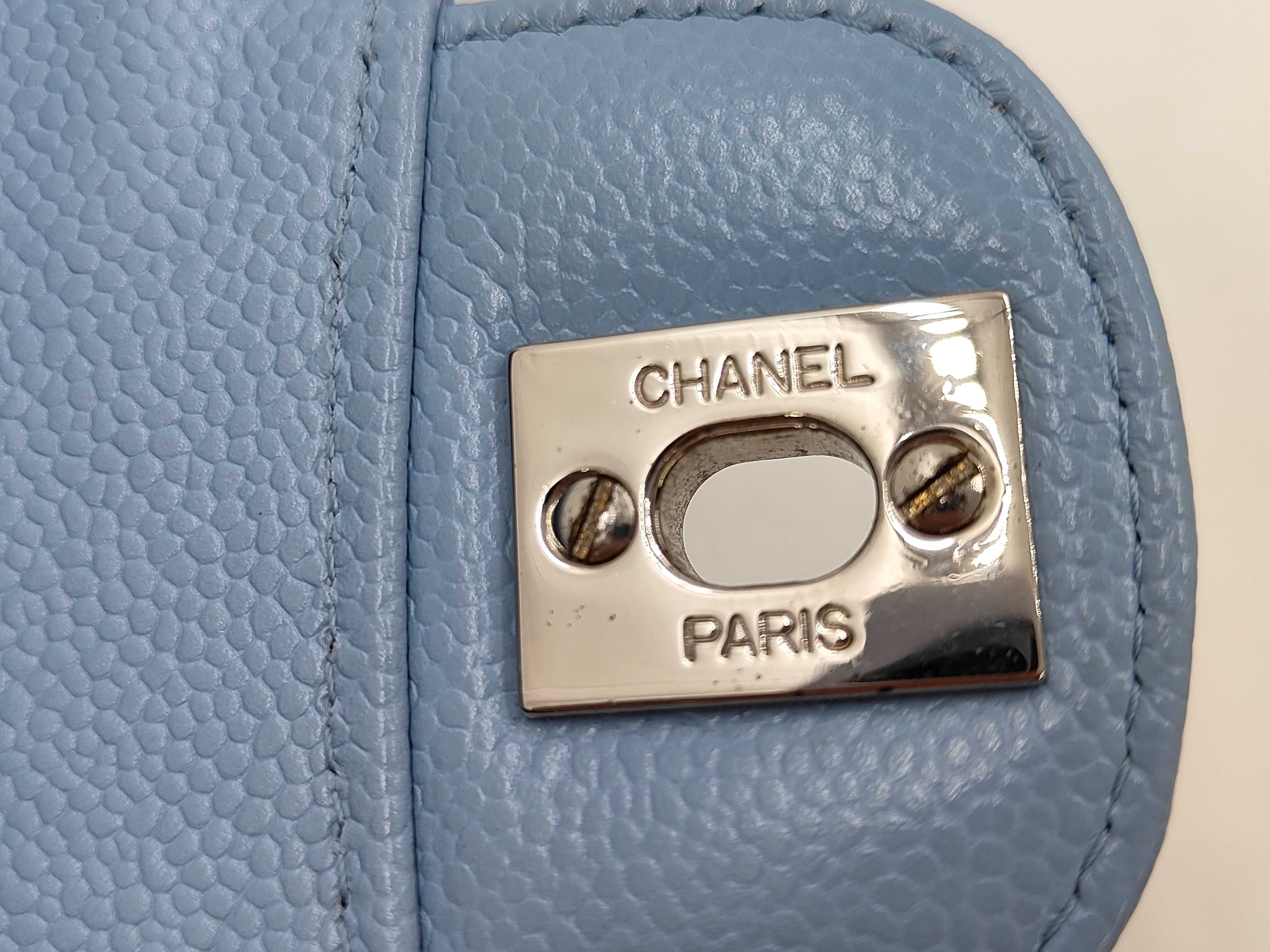 Matelassé 23 Double Flap Chain Shoulder Bag, Caviar Blue — view 11