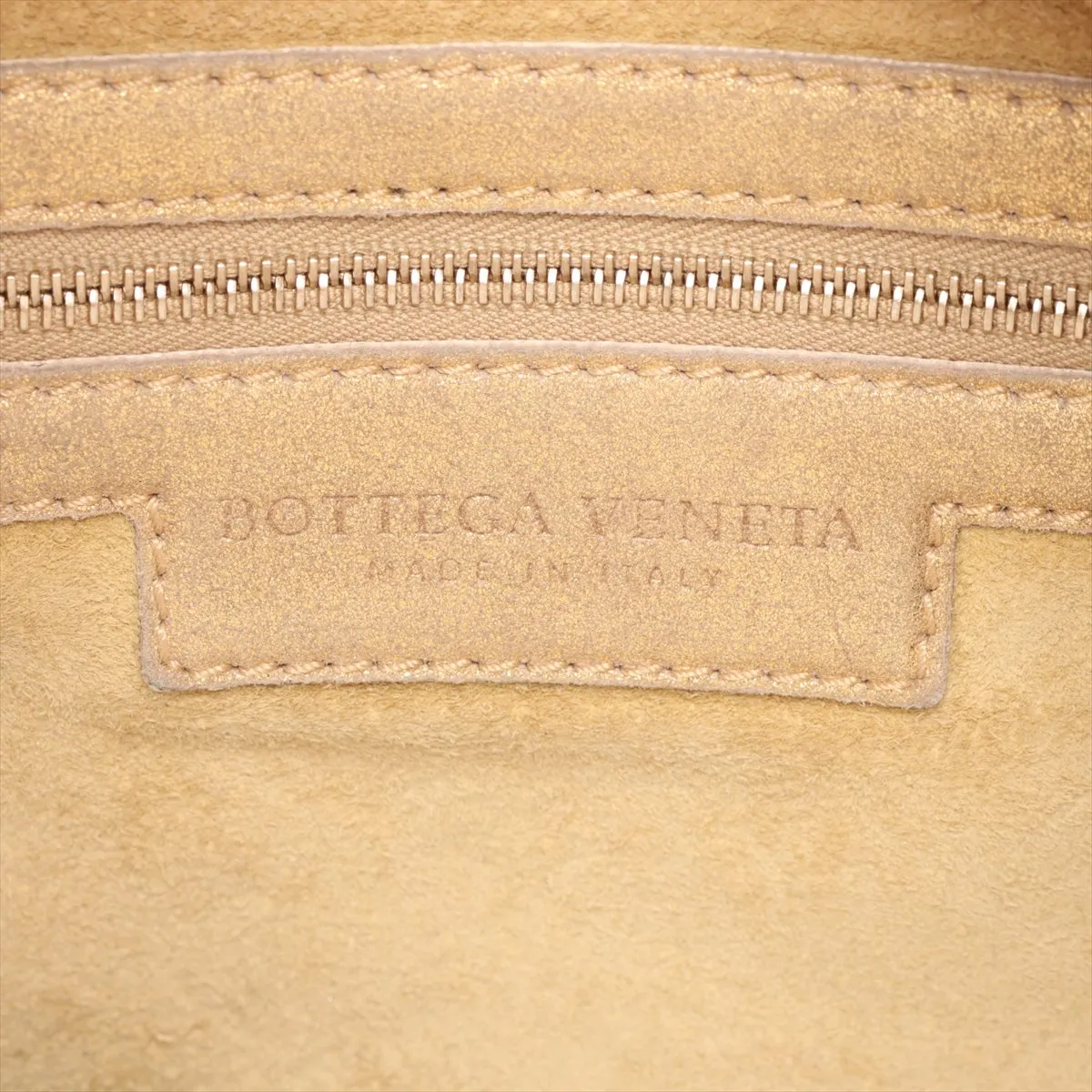 Intrecciato Hobo Leather Shoulder Bag, Gold, 115653 — view 9