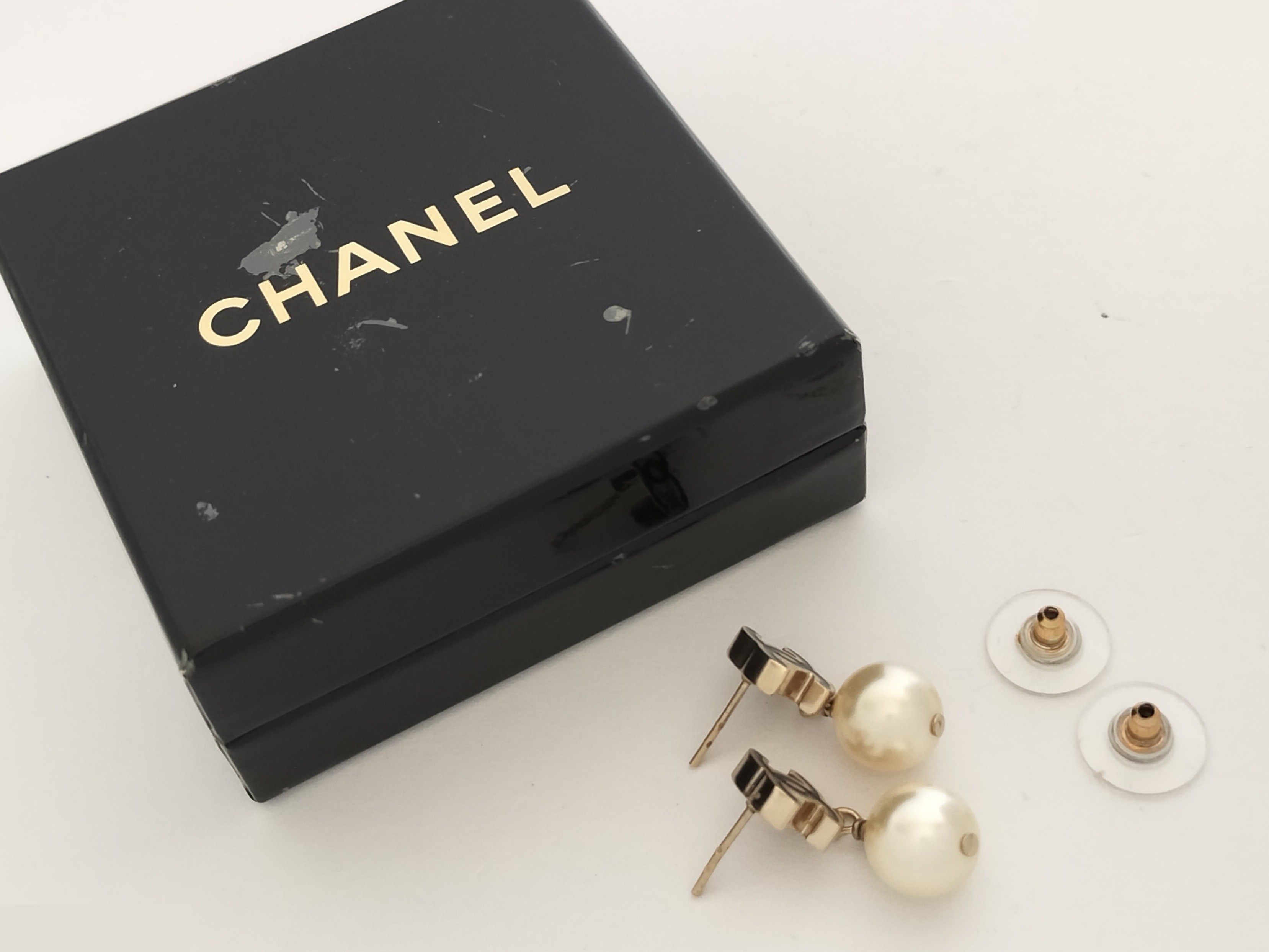 Coco F Pearl Gold Earrings — view 2