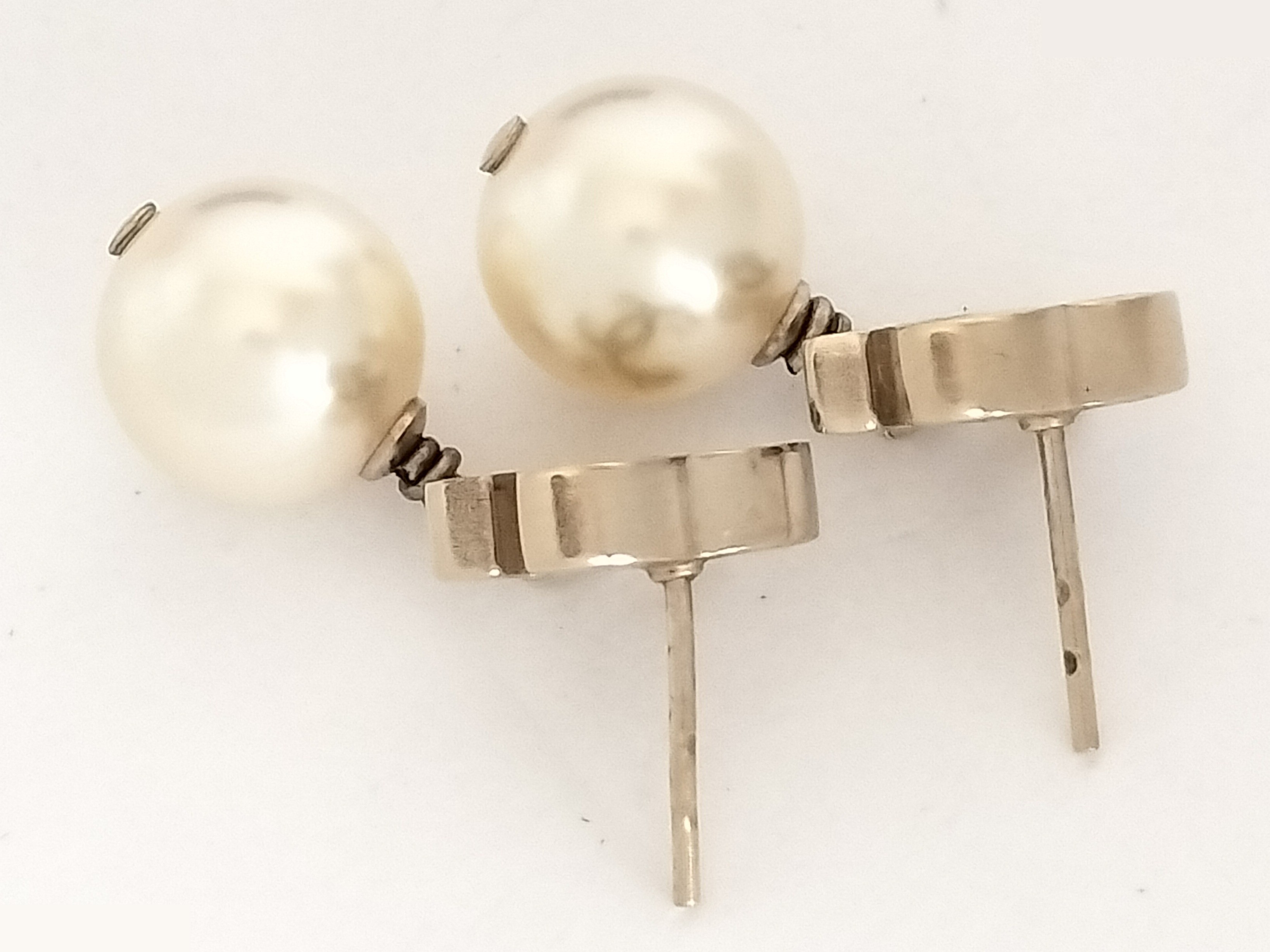 Coco F Pearl Gold Earrings — view 4