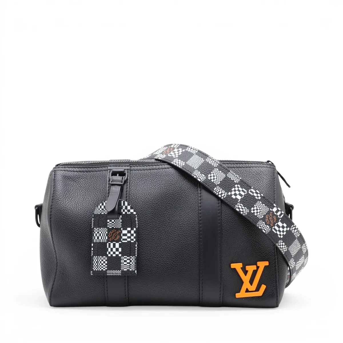 Damier Distorted City Keepall M57417, serial number unknown, black.