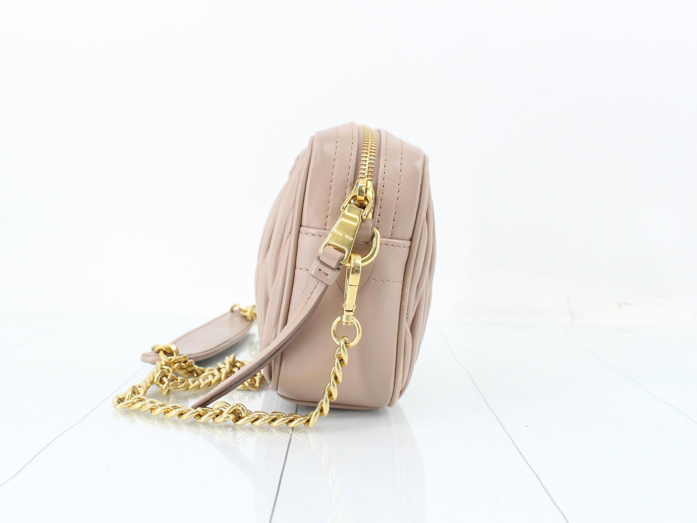 Matelassé (Bag) - Chain Shoulder Bag - Pink Beige — view 4