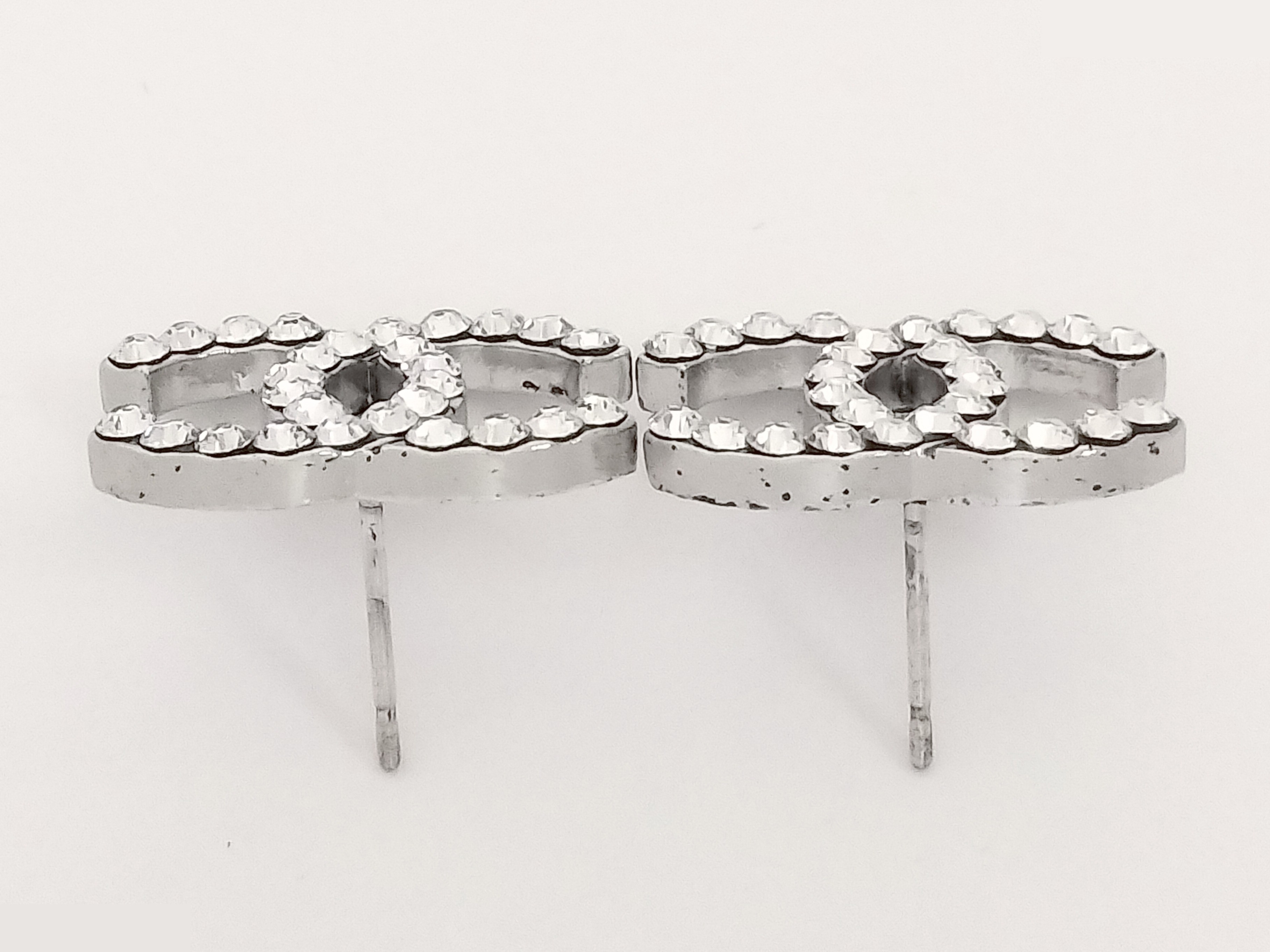 Unused Coco Rhinestone Silver Earrings — view 5