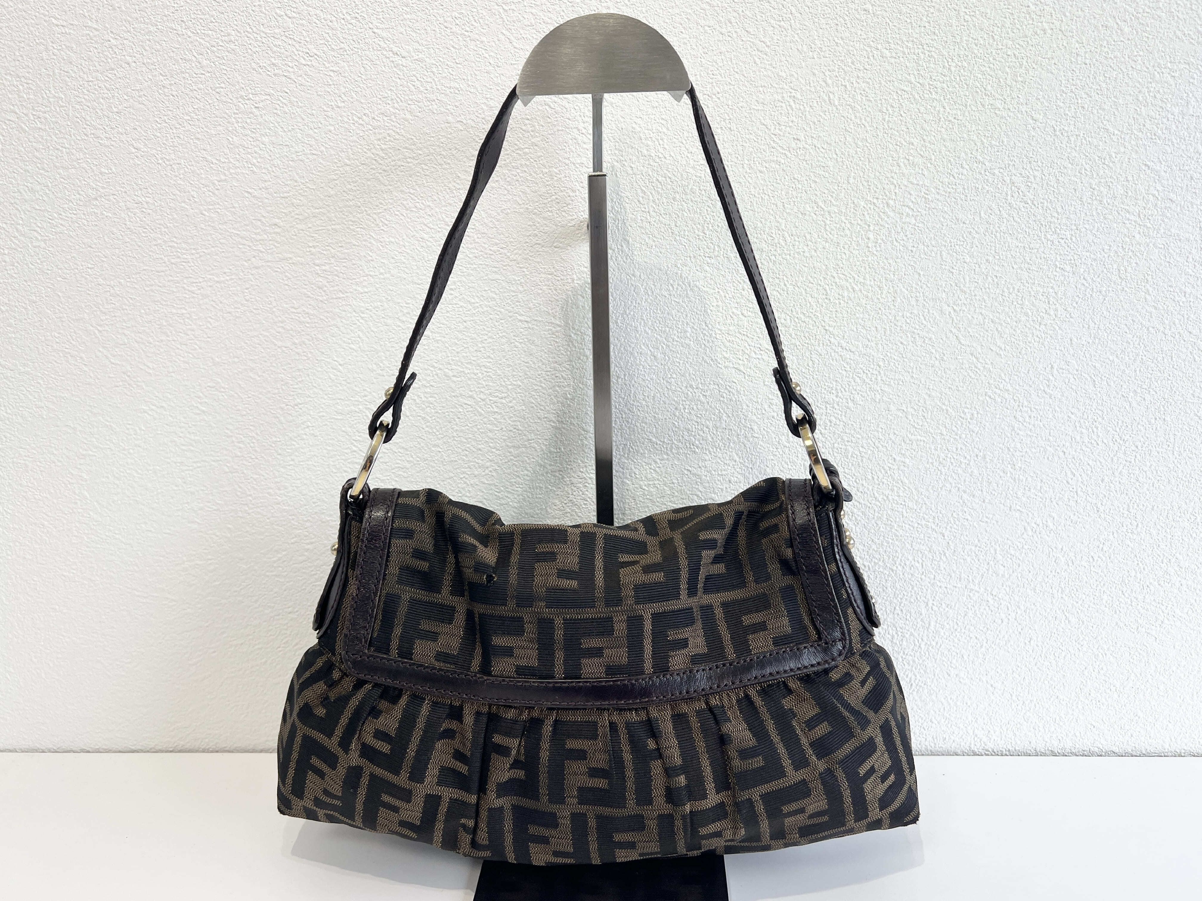 Chef Charm Zucca Canvas Leather Shoulder Bag One-Shoulder Bag — view 2