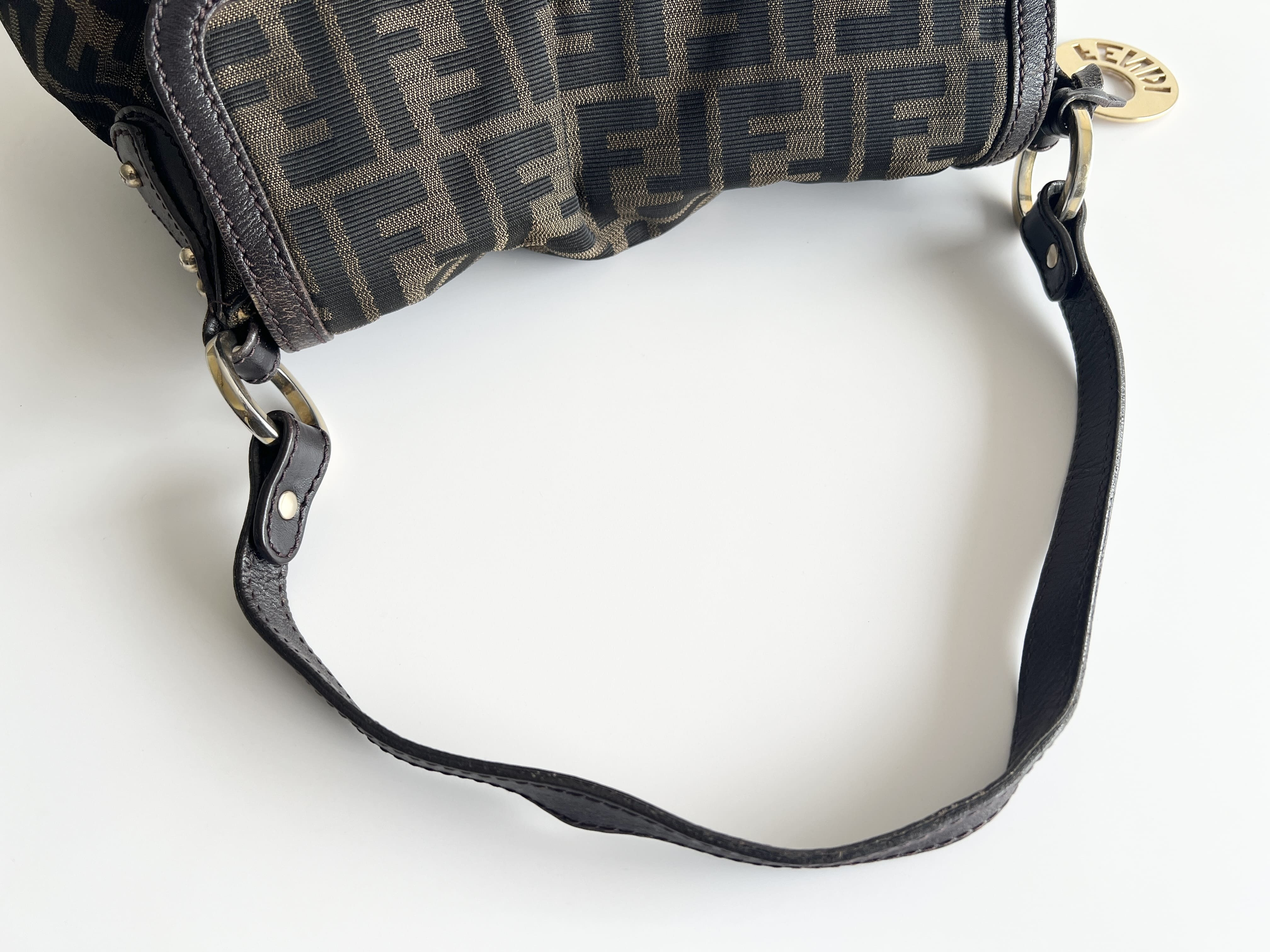 Chef Charm Zucca Canvas Leather Shoulder Bag One-Shoulder Bag — view 3