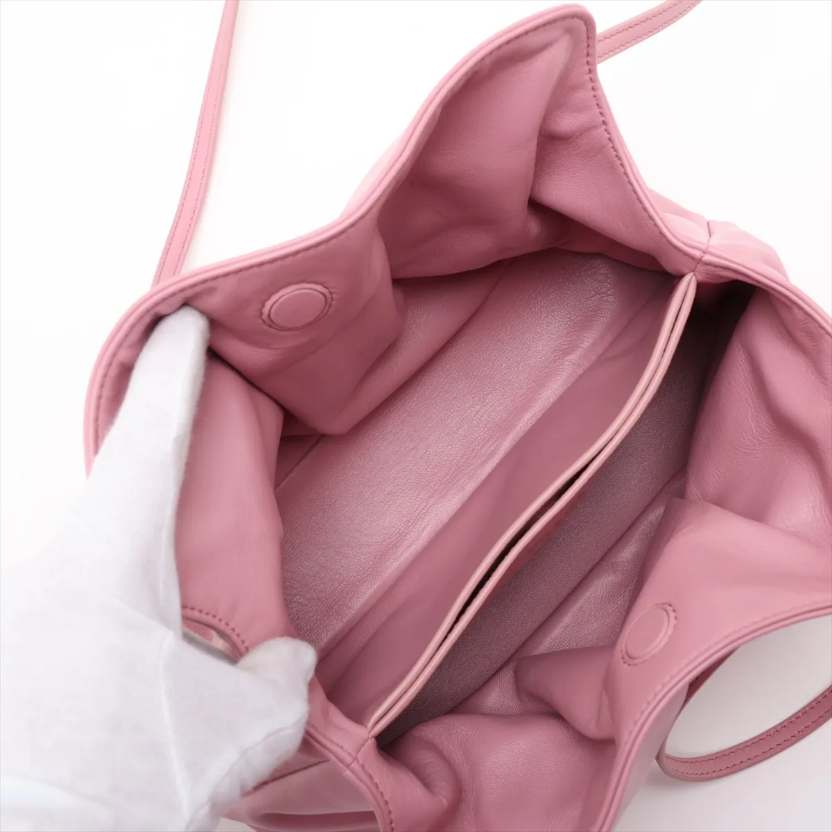 Dada Small Leather Shoulder Bag, Pink, 1BG586 — view 7
