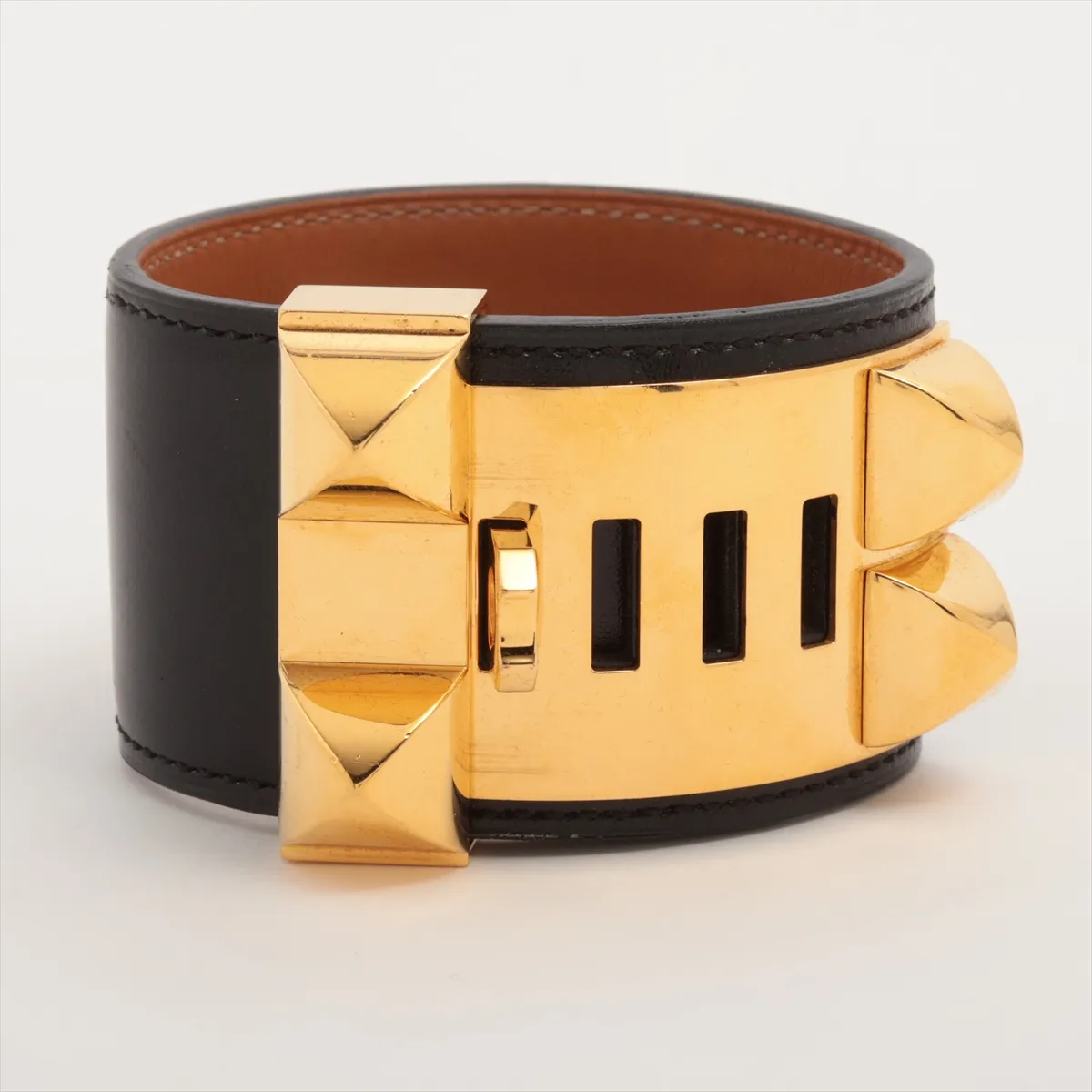 Coriedossian T-stamped: 2015 Bracelet S Leather Black x Gold Out of shape — view 2