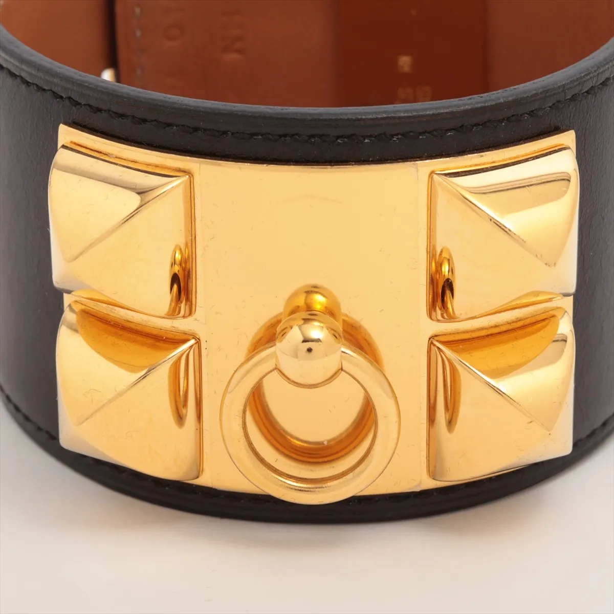 Coriedossian T-stamped: 2015 Bracelet S Leather Black x Gold Out of shape — view 3