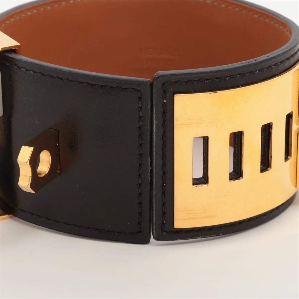 Coriedossian T-stamped: 2015 Bracelet S Leather Black x Gold Out of shape — view 5