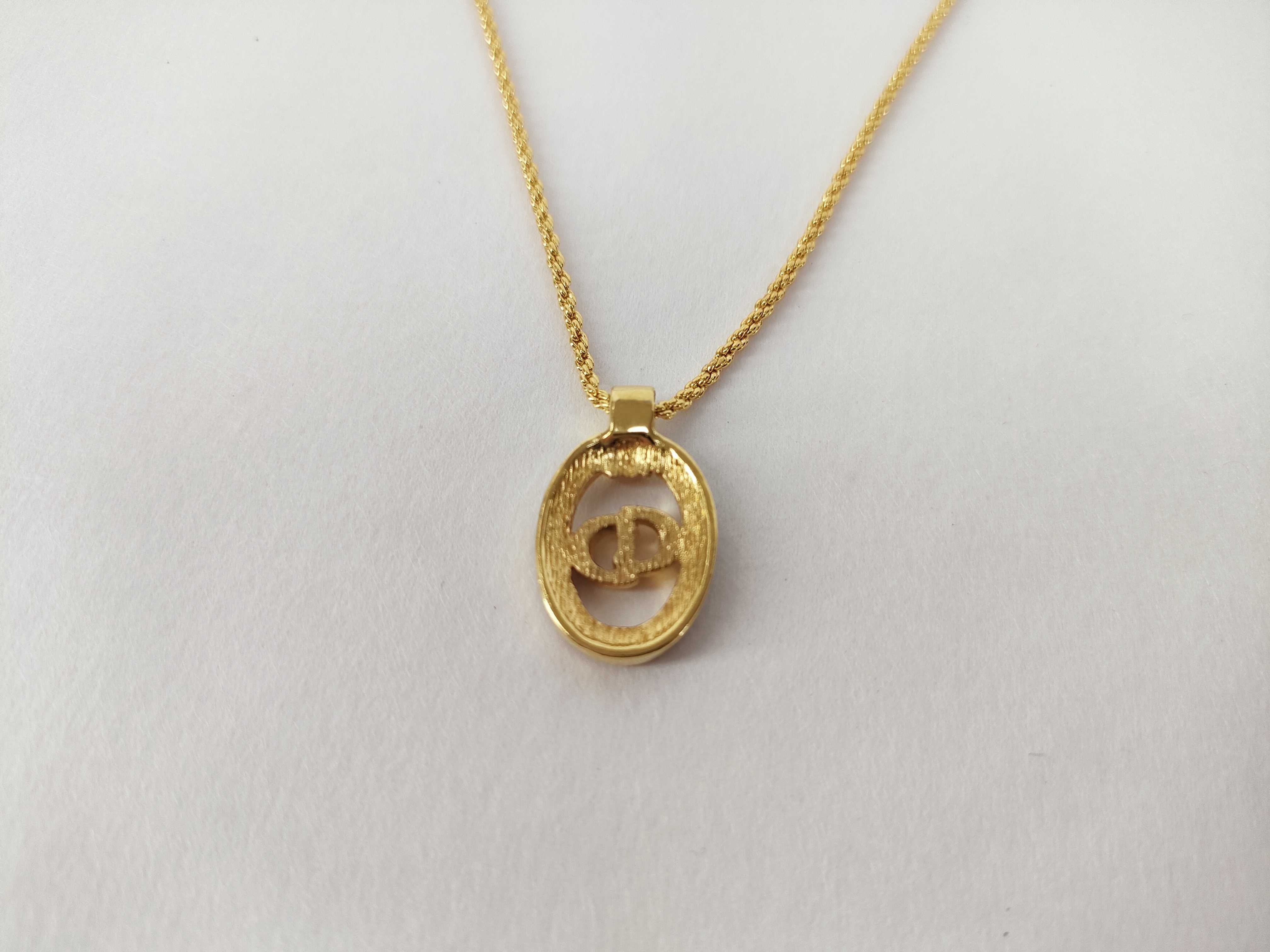 Oval CD Rhinestone Necklace — view 2