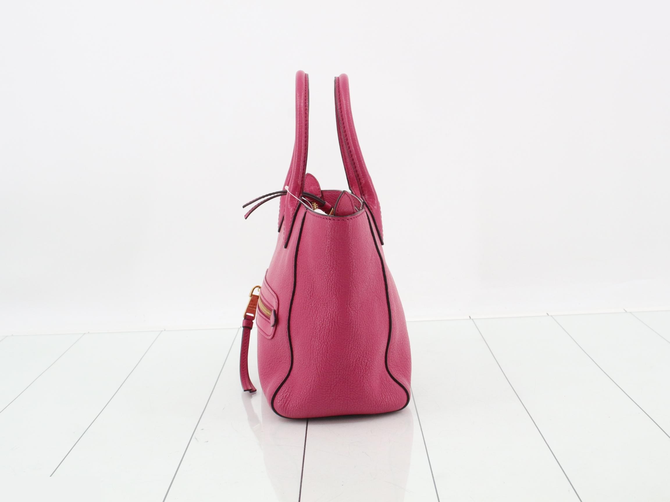 Leather tote bag, 2-way bag, with shoulder strap. — view 3
