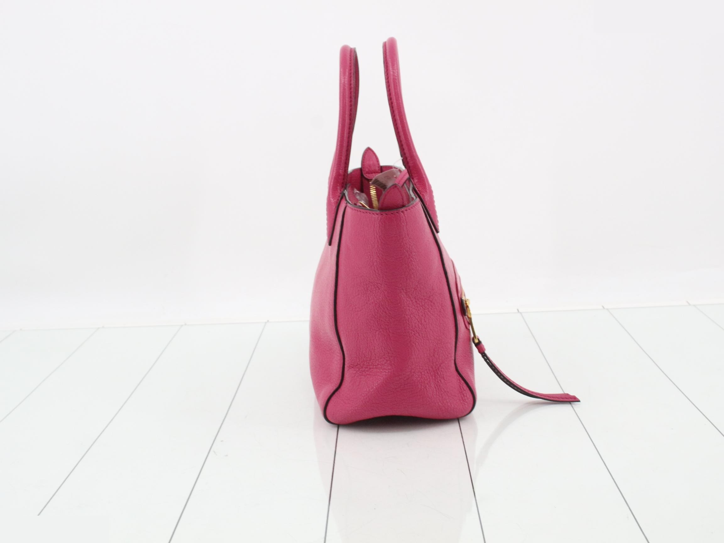 Leather tote bag, 2-way bag, with shoulder strap. — view 4