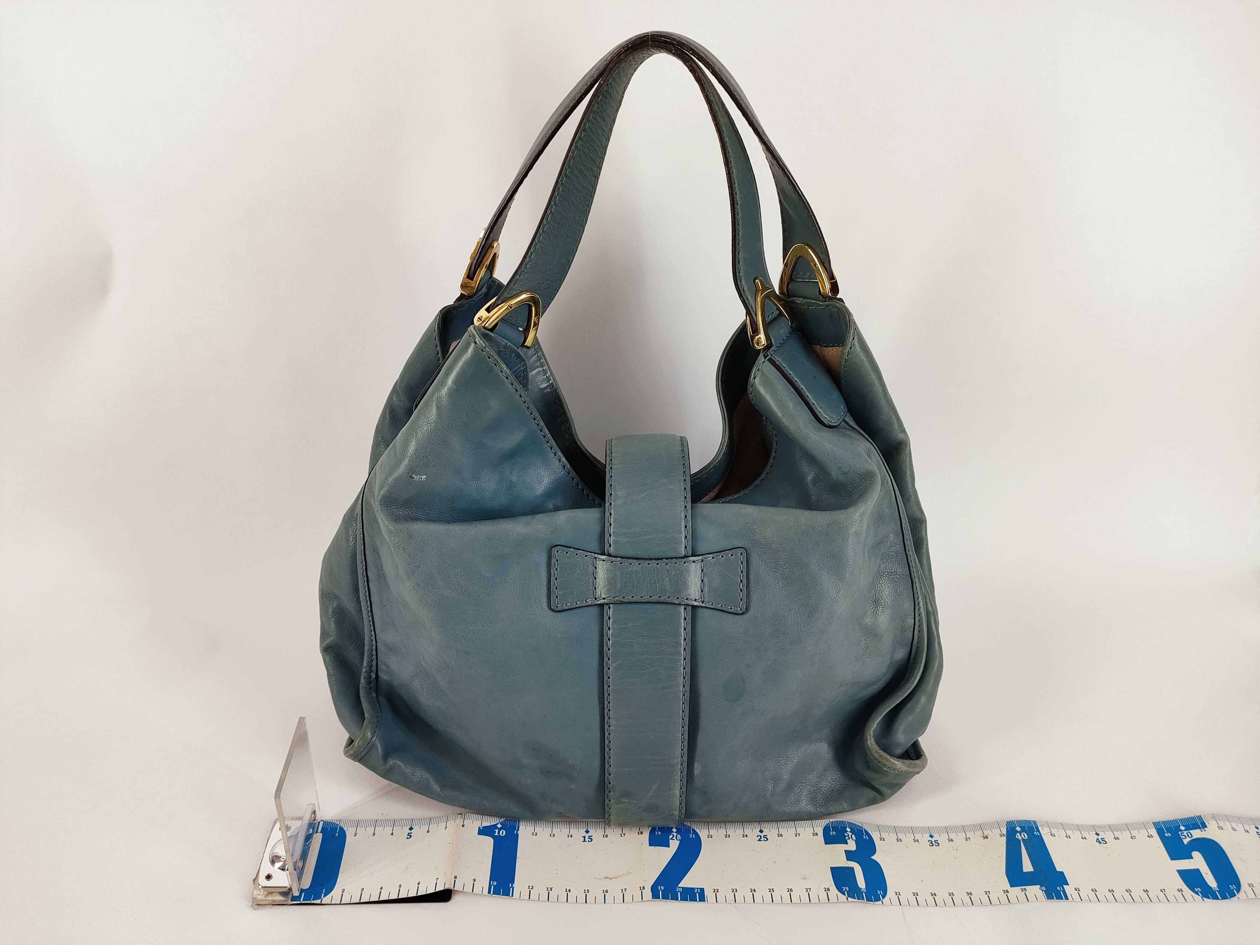 Soft Stirrup Tote Handbag, Blue Tote Bag — view 2