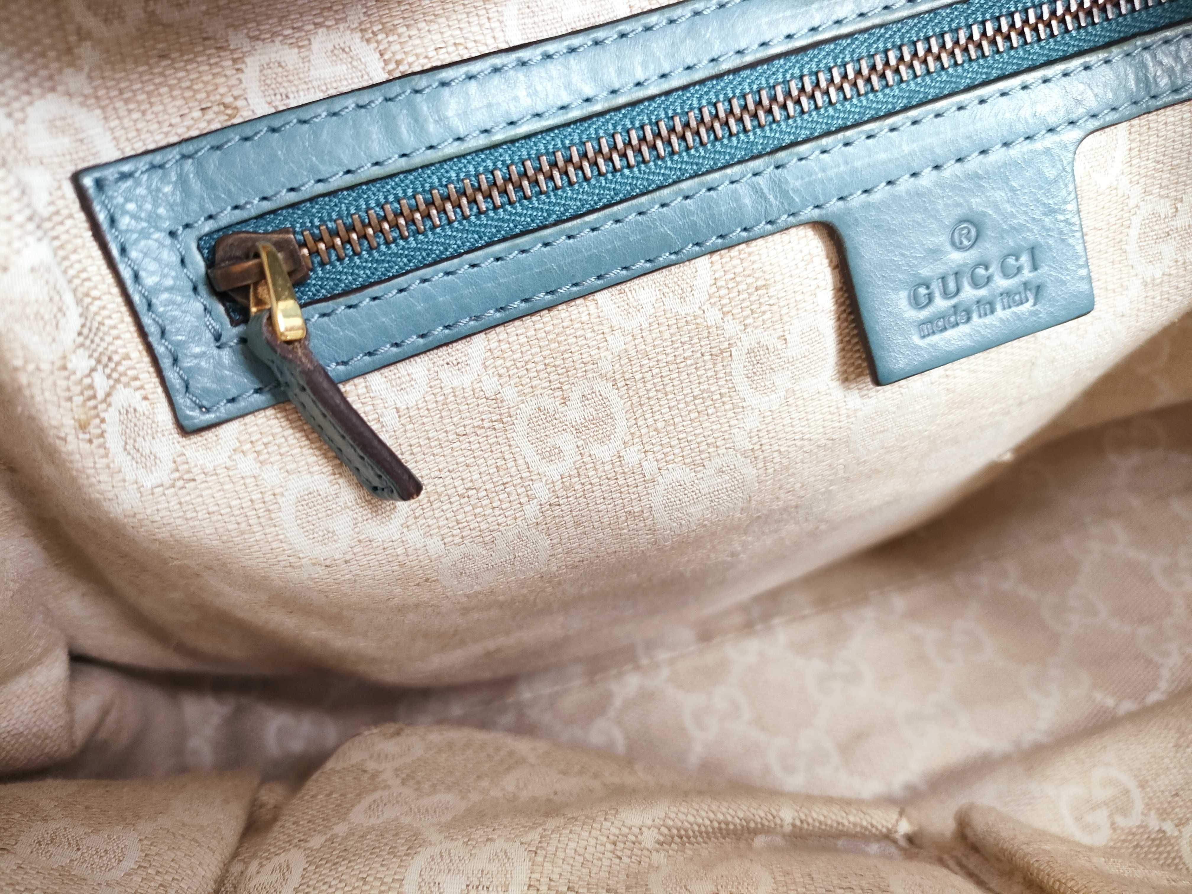 Soft Stirrup Tote Handbag, Blue Tote Bag — view 15