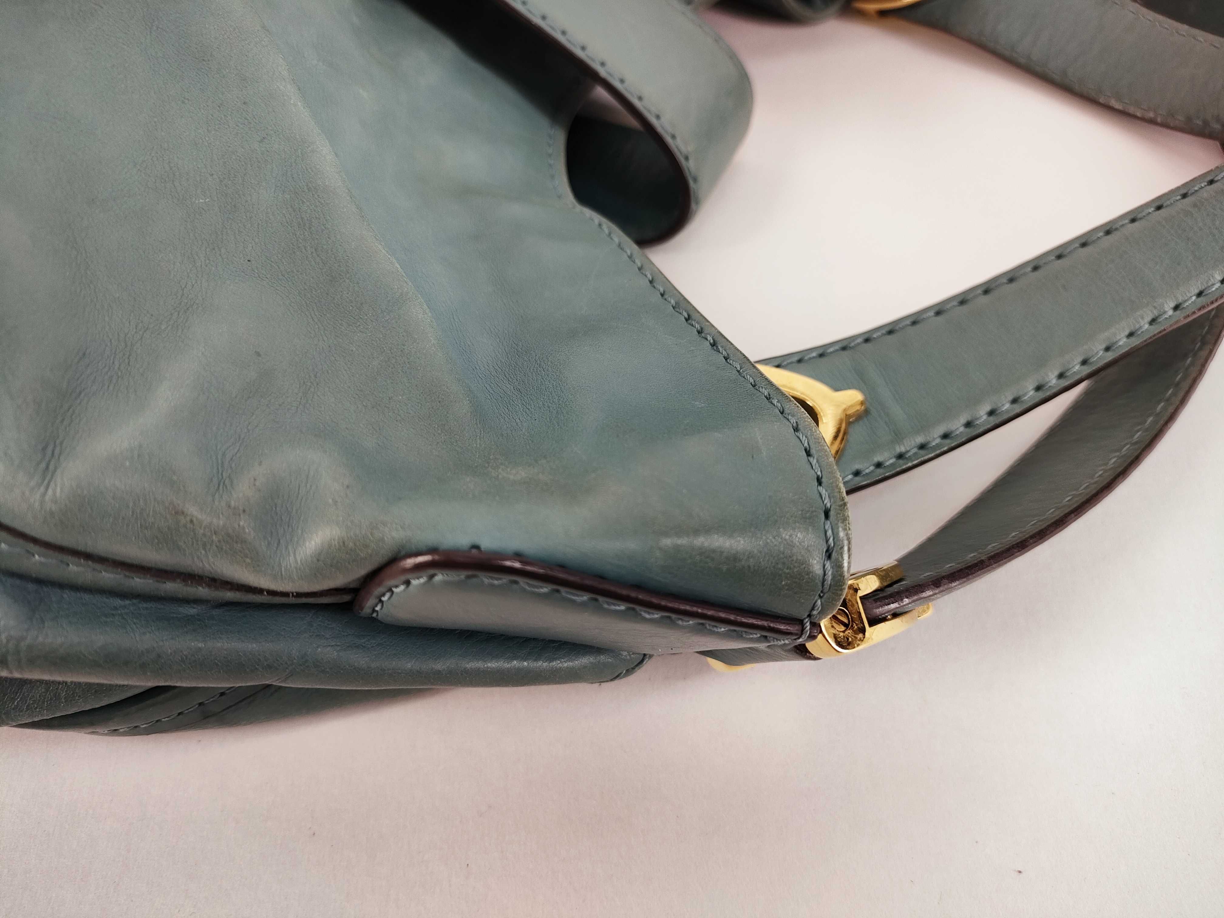 Soft Stirrup Tote Handbag, Blue Tote Bag — view 5