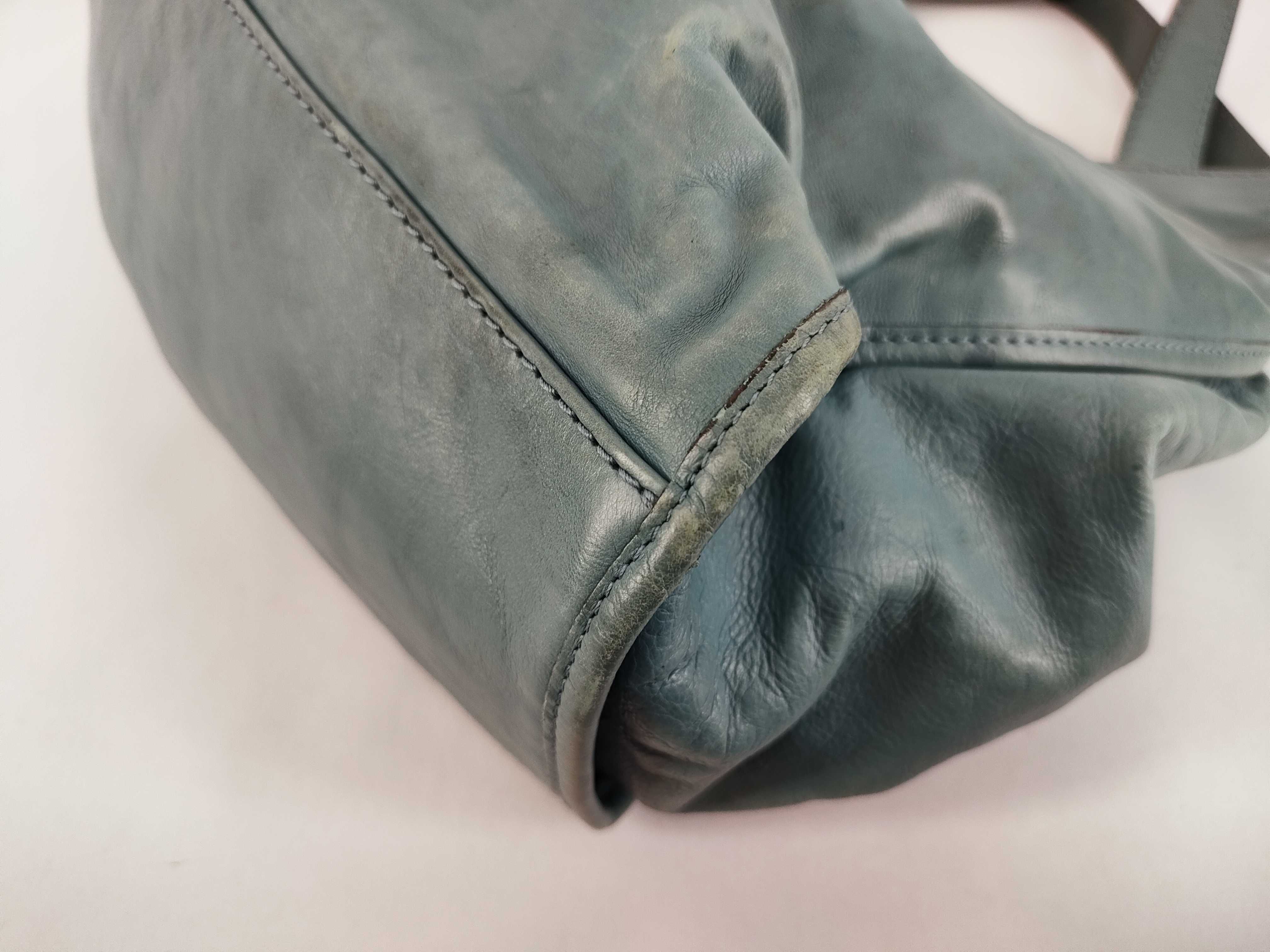Soft Stirrup Tote Handbag, Blue Tote Bag — view 6