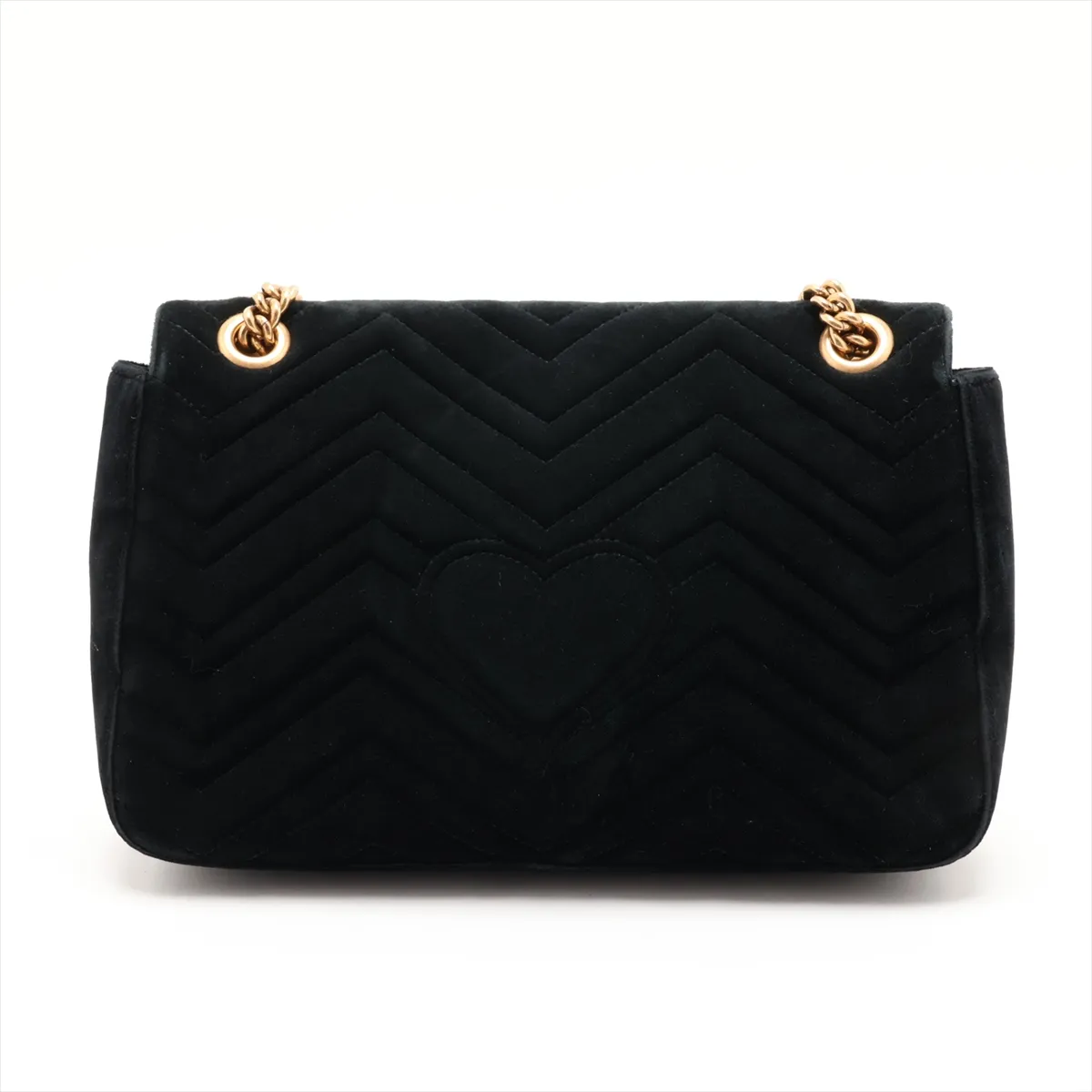 GG Marmont 443496 Velvet Chain Shoulder Bag, Black — view 2