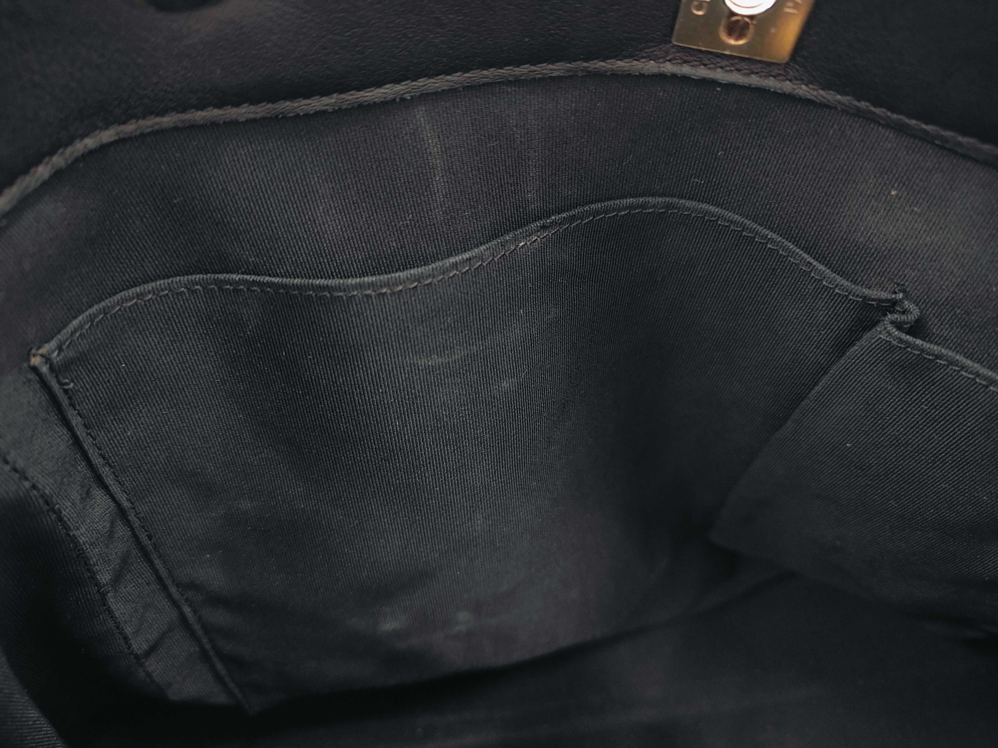 Black Tote Bag with Gold Hardware, V-shaped Quilting, Item No. 24 — view 13