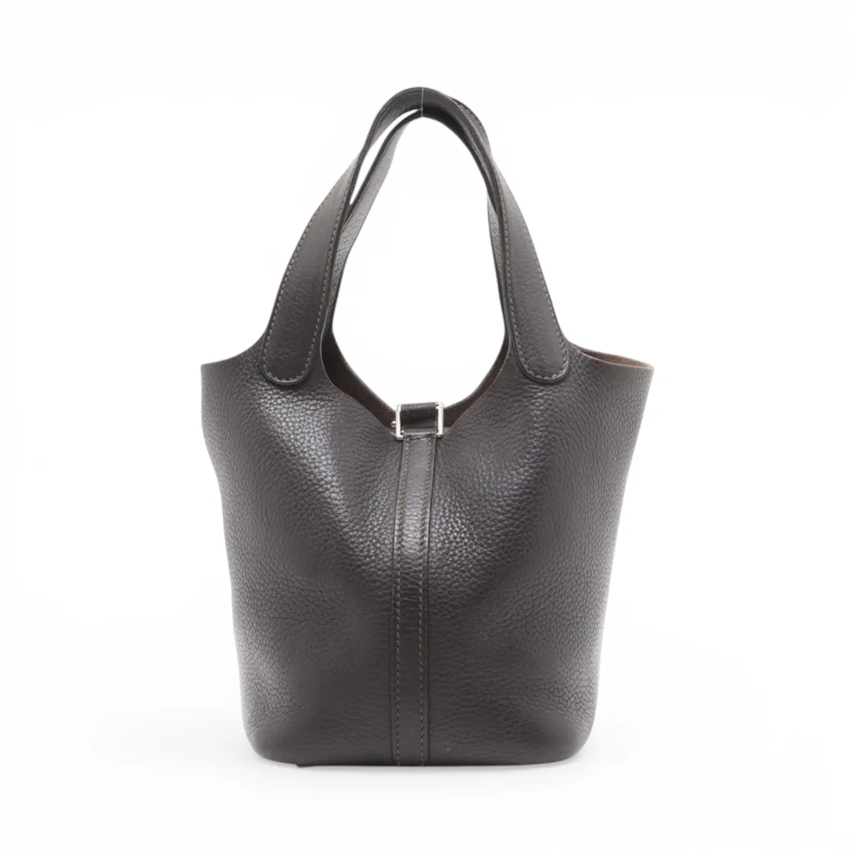 Picotin Lock 18 PM, Taurillon Clemence leather, brown, silver hardware, M: 2009 — view 2