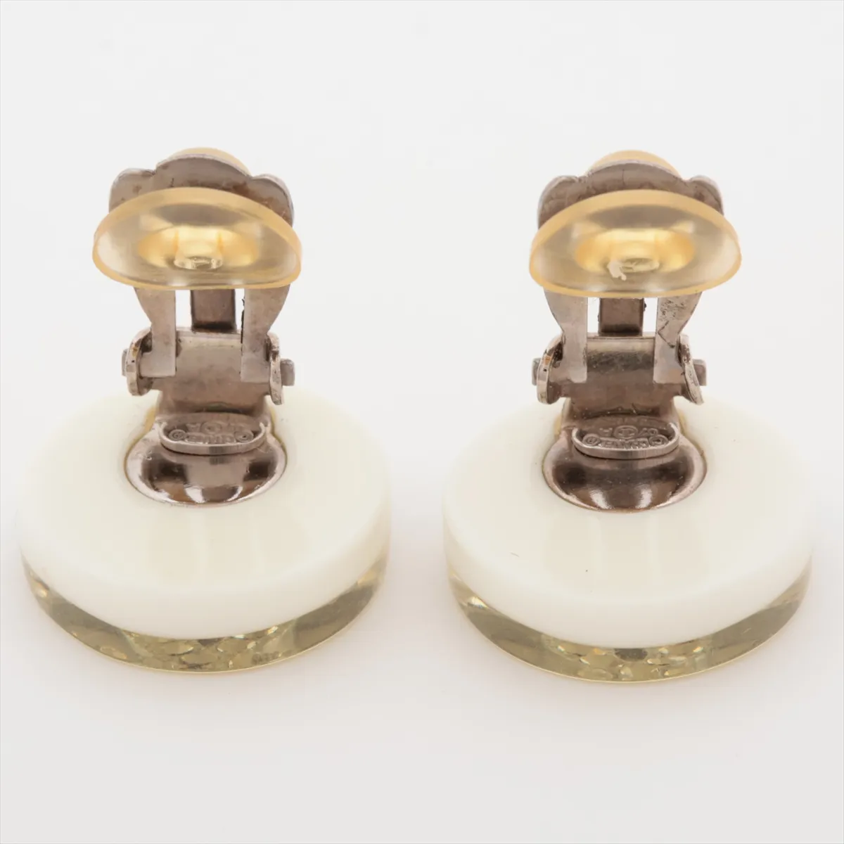 Cocomark 07A Earrings (for both ears) Metal x Resin x Rhinestone White — view 4