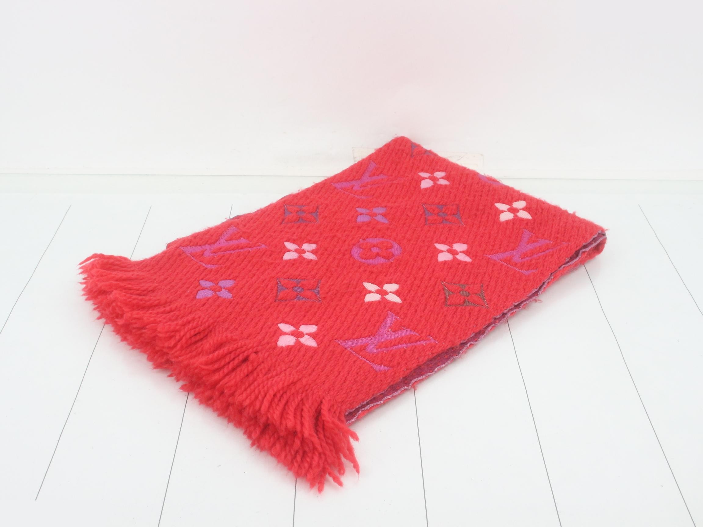 Echarle Logomania Rainbow Scarf, Wool/Silk, with Tag