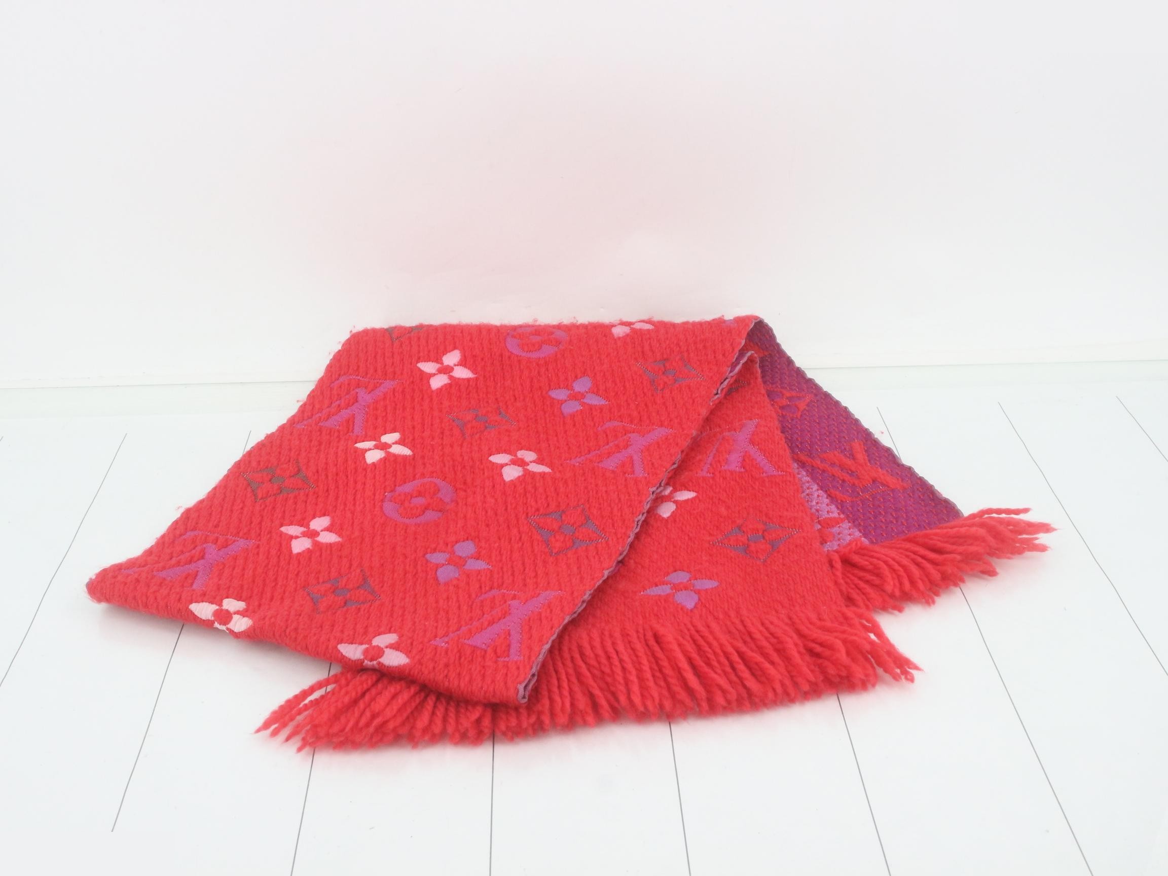 Echarle Logomania Rainbow Scarf, Wool/Silk, with Tag — view 3