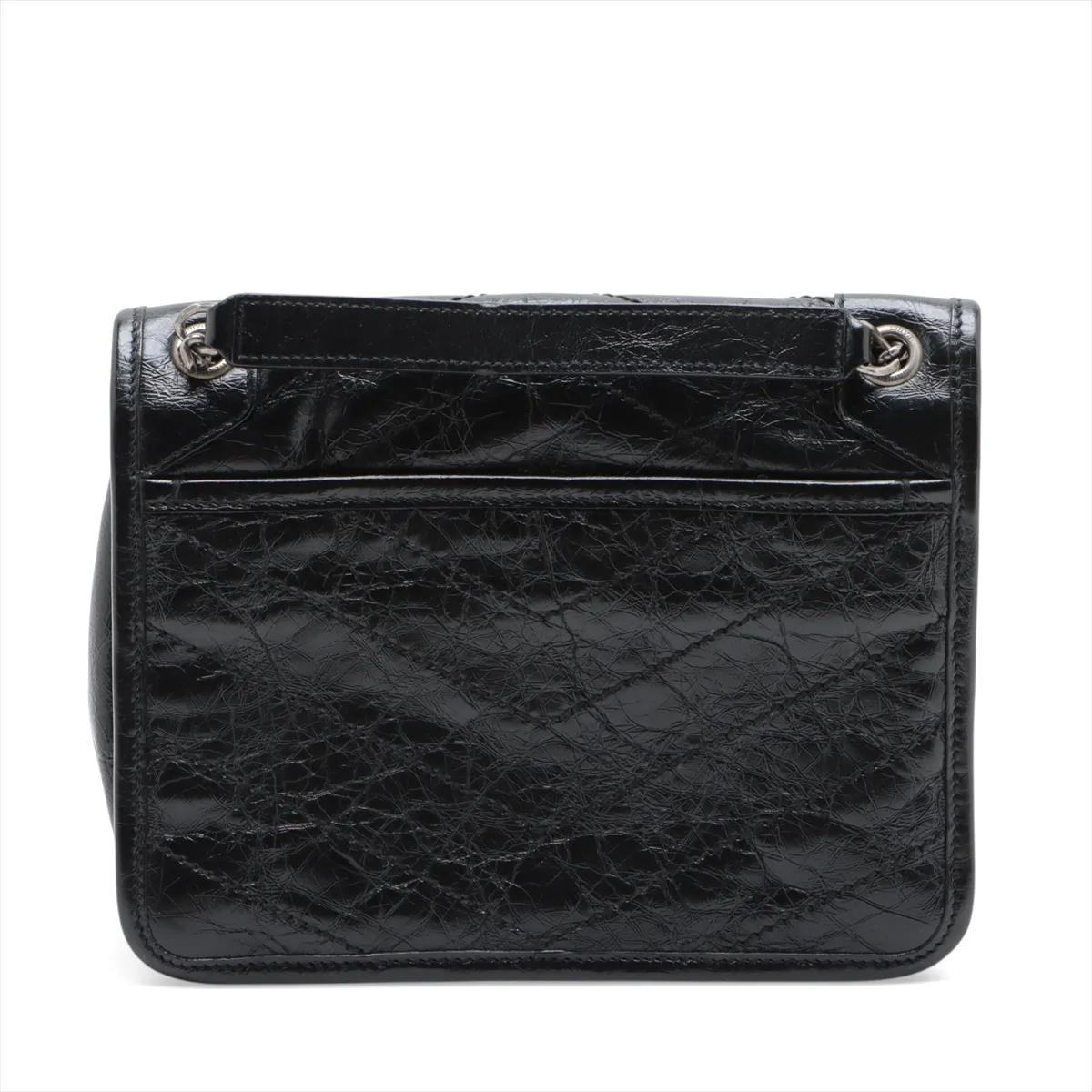 Niki Baby Leather Chain Shoulder Bag, Black 633160 — view 2