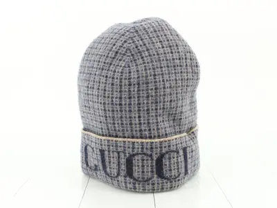 Knit cap, beanie, check pattern, 649686, #L