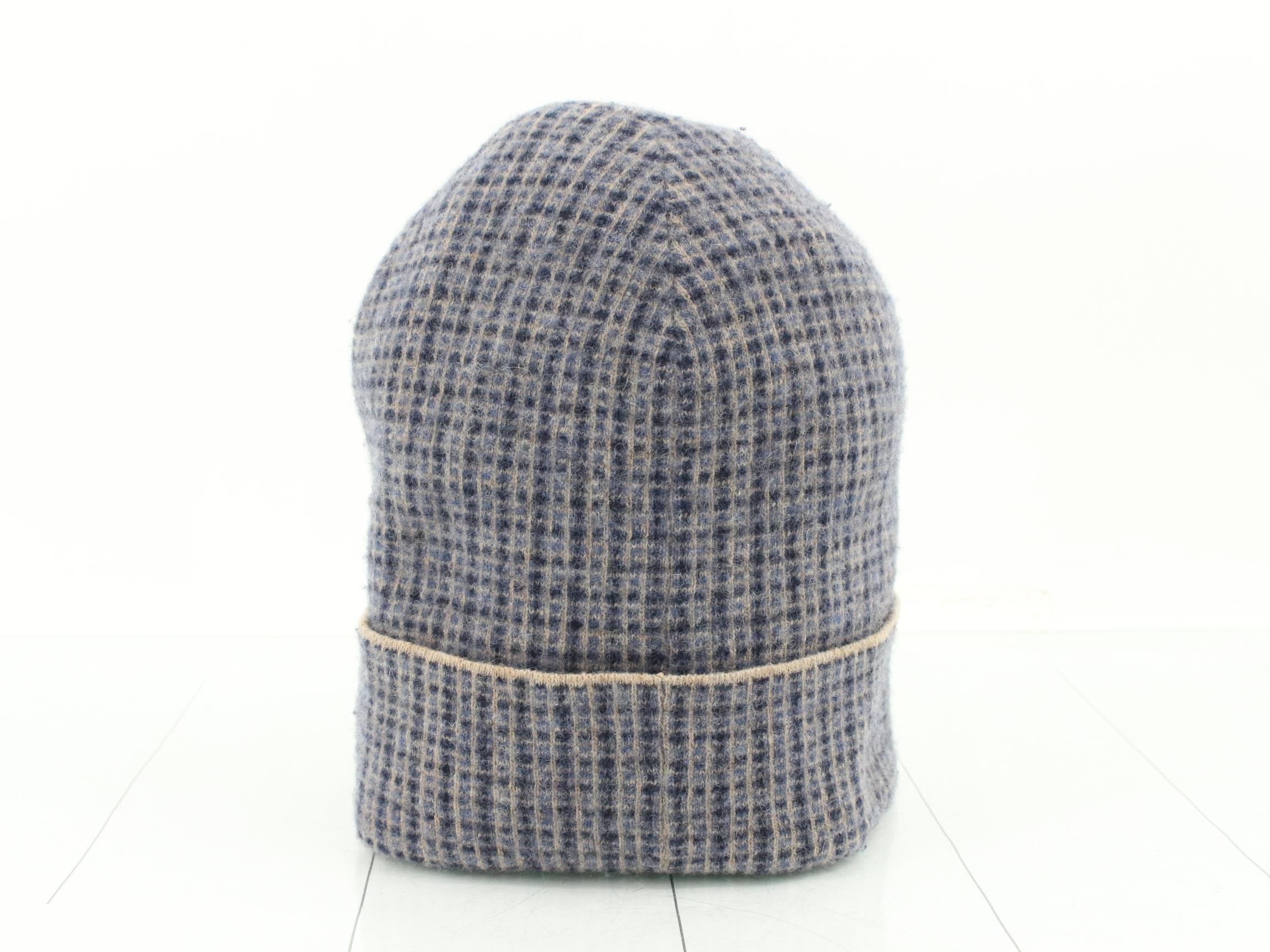 Knit cap, beanie, check pattern, 649686, #L — view 2