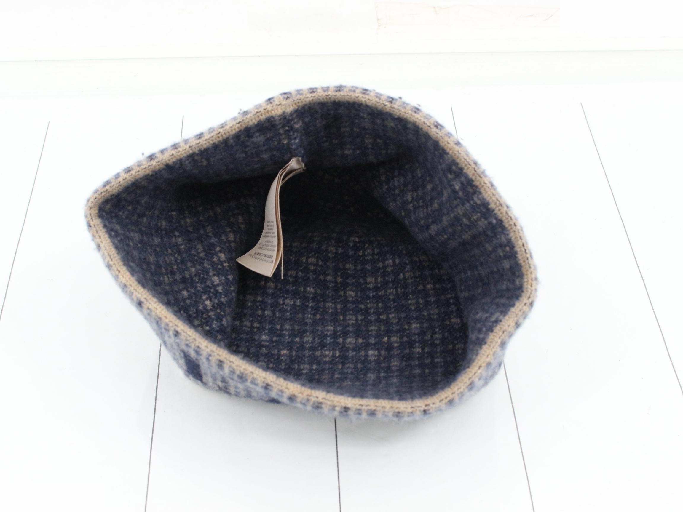 Knit cap, beanie, check pattern, 649686, #L — view 3