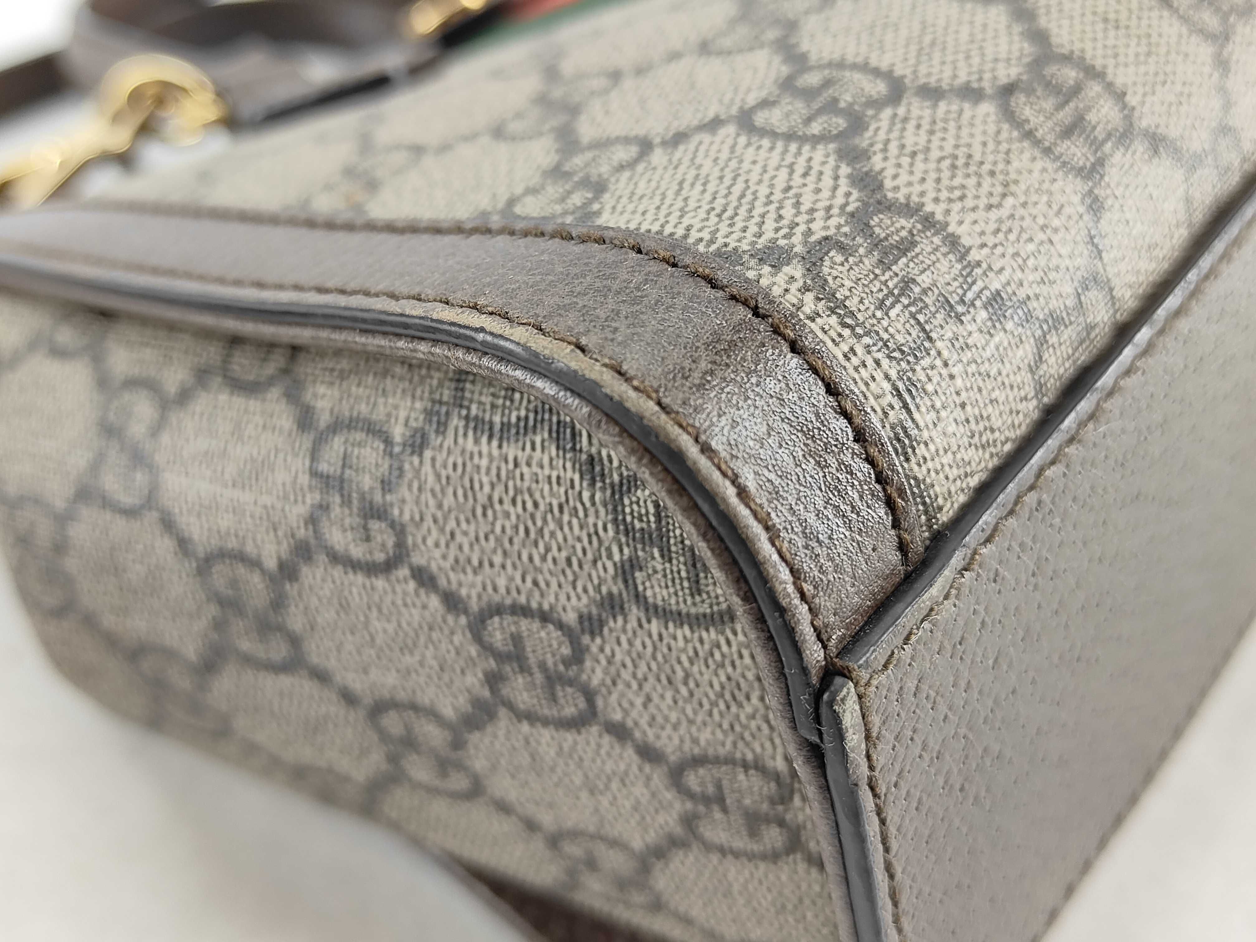 GG Supreme Ophidia PVC x Leather 2-Way Handbag, Beige x Brown, 547551 (Handbag) — view 8