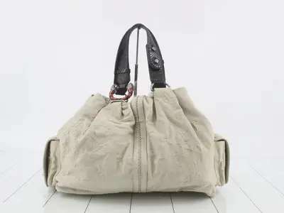 Wrinkled finish Leoni leather python tote bag