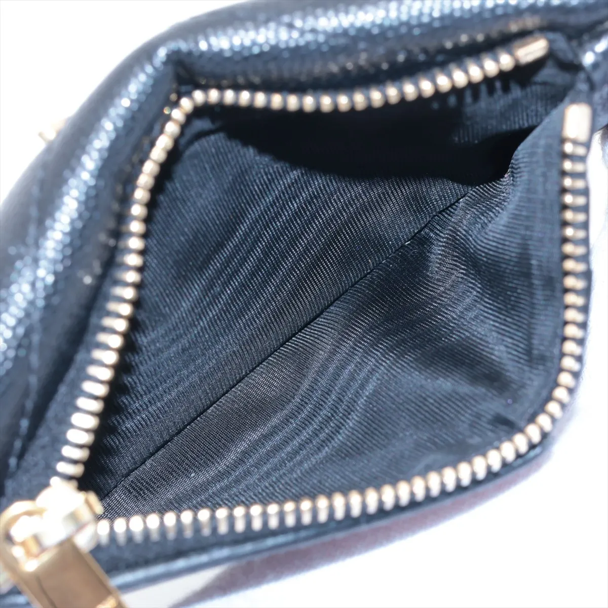 V-stitch YSL logo 612808 Leather Coin Case Black — view 5
