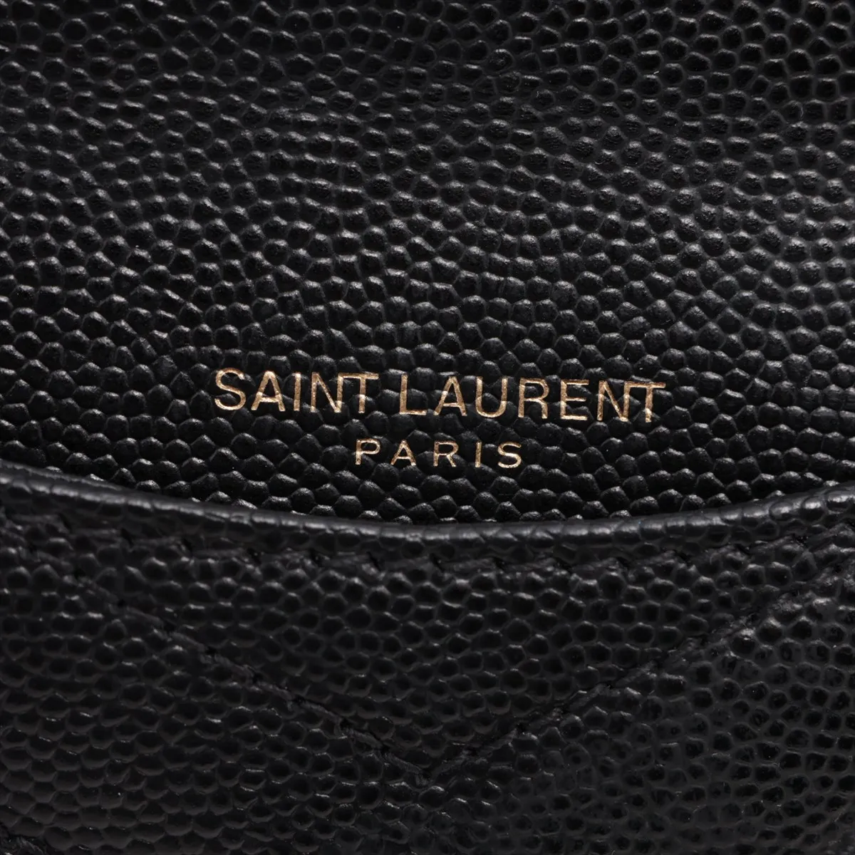 V-stitch YSL logo 612808 Leather Coin Case Black — view 6