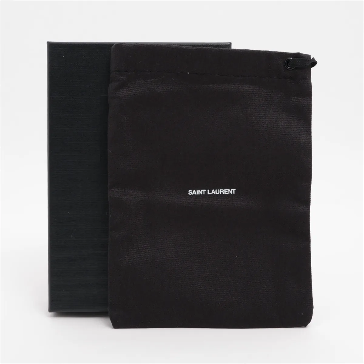 V-stitch YSL logo 612808 Leather Coin Case Black — view 7