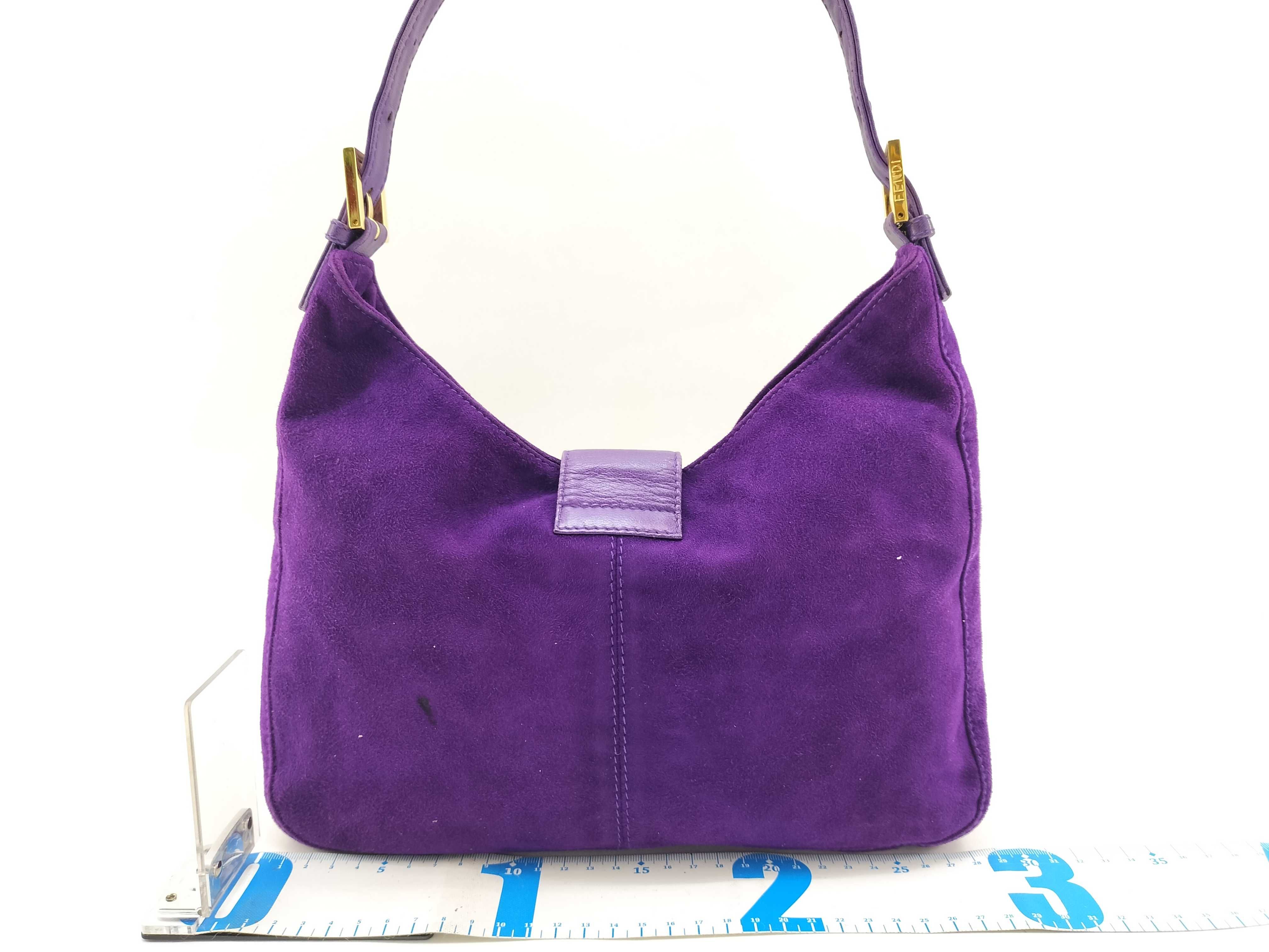 Mamma Fendi Suede FF Hardware One-Shoulder Bag Purple Shoulder Bag — view 2