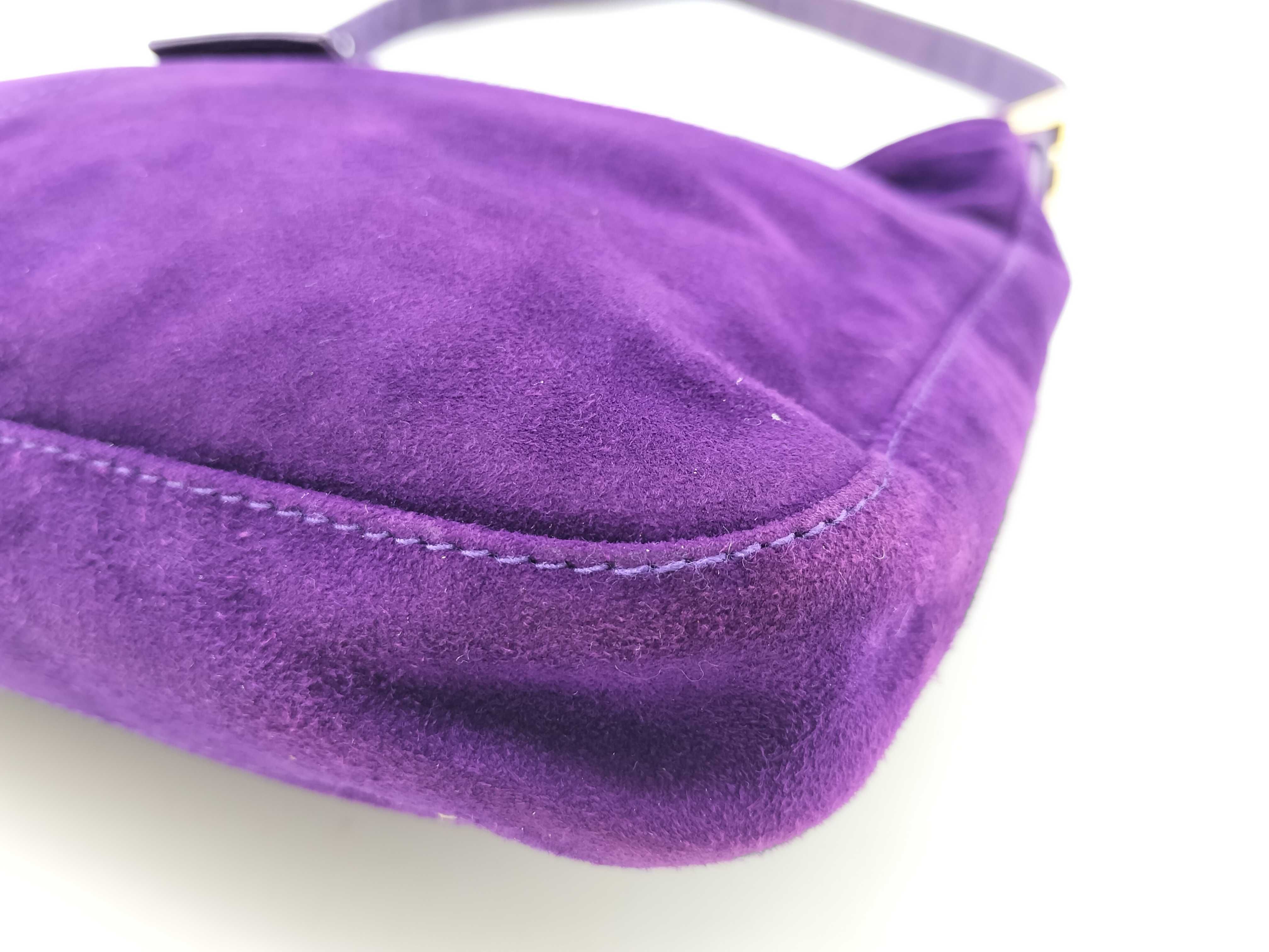 Mamma Fendi Suede FF Hardware One-Shoulder Bag Purple Shoulder Bag — view 4