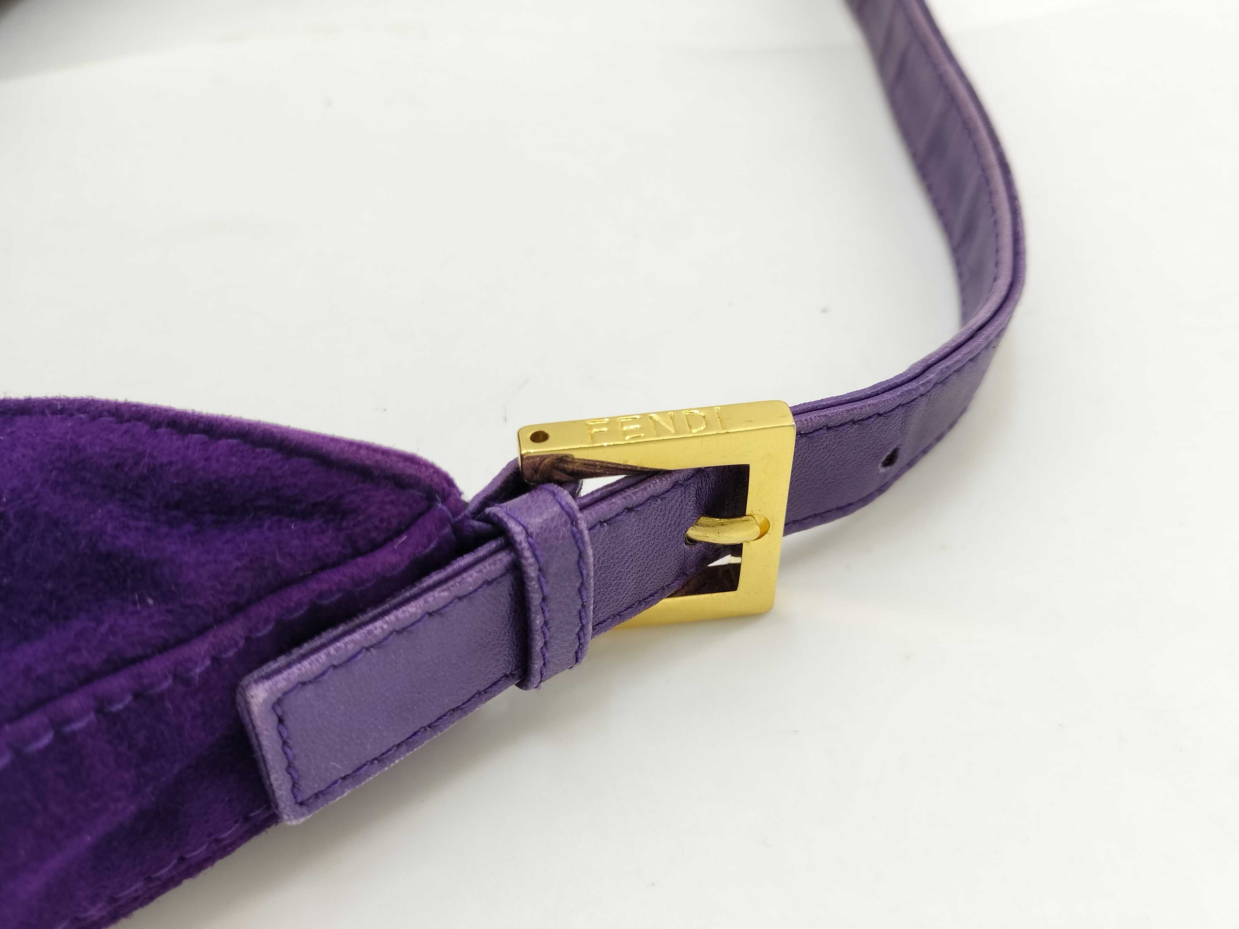 Mamma Fendi Suede FF Hardware One-Shoulder Bag Purple Shoulder Bag — view 5