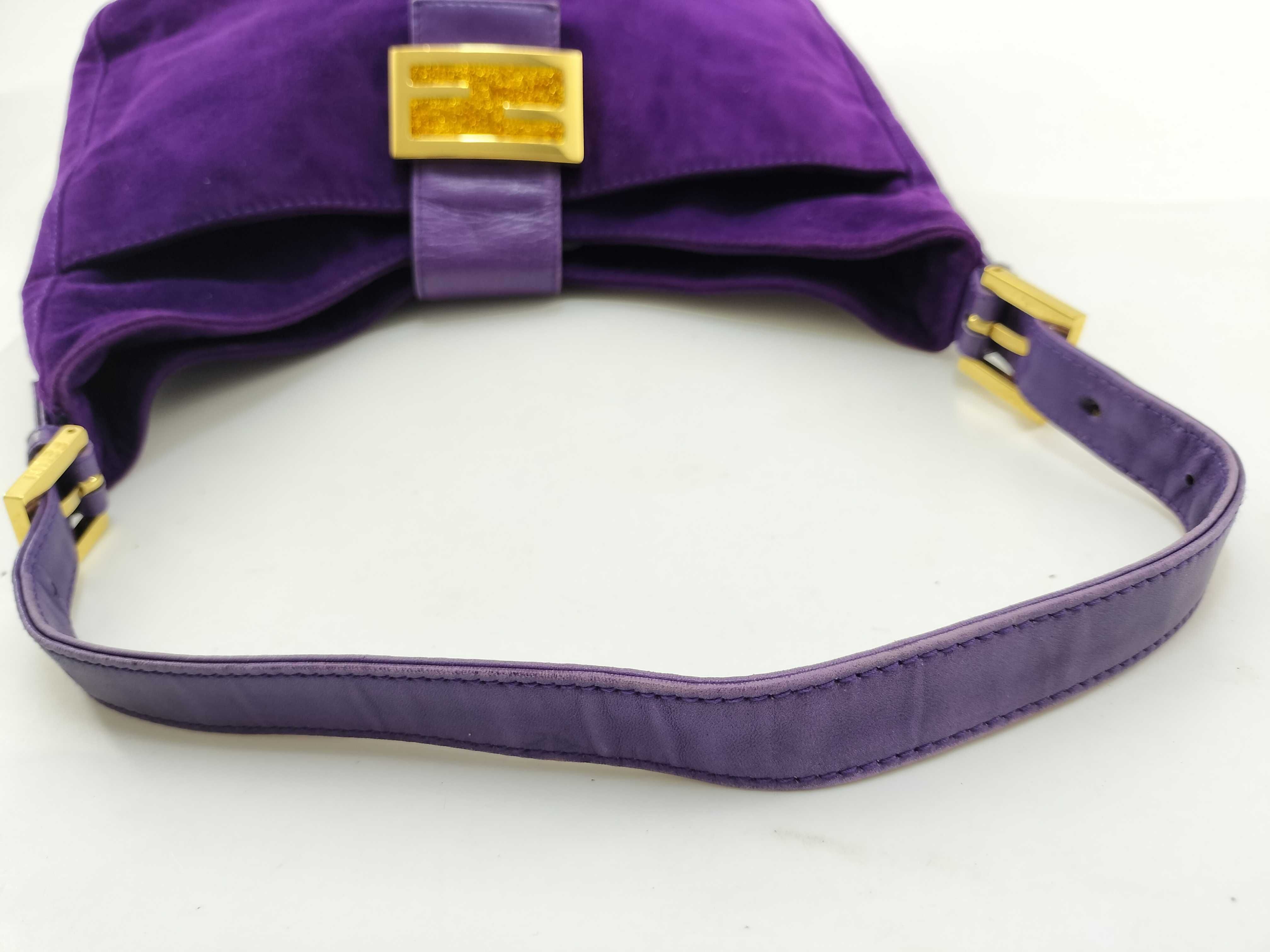 Mamma Fendi Suede FF Hardware One-Shoulder Bag Purple Shoulder Bag — view 7