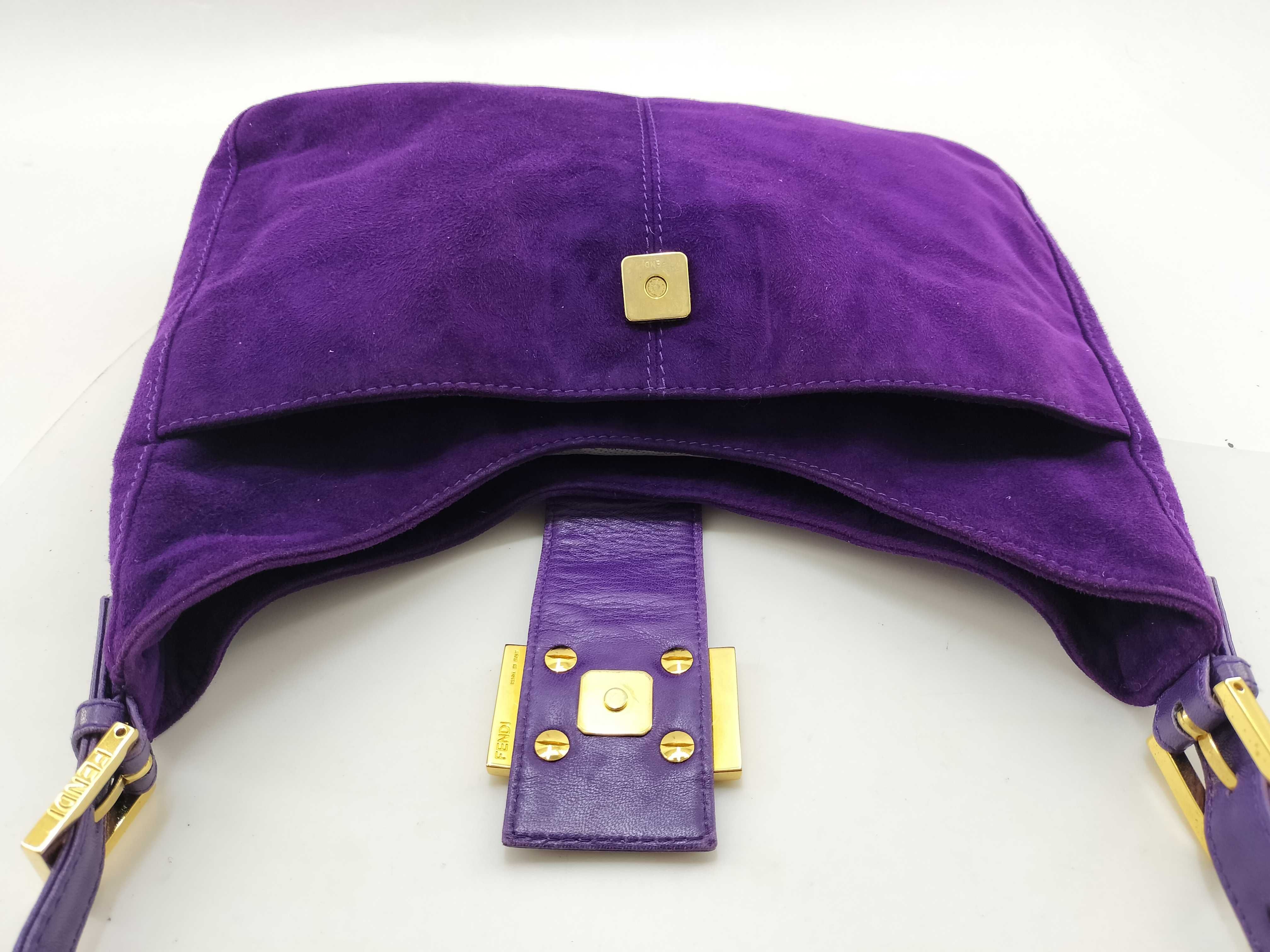 Mamma Fendi Suede FF Hardware One-Shoulder Bag Purple Shoulder Bag — view 8
