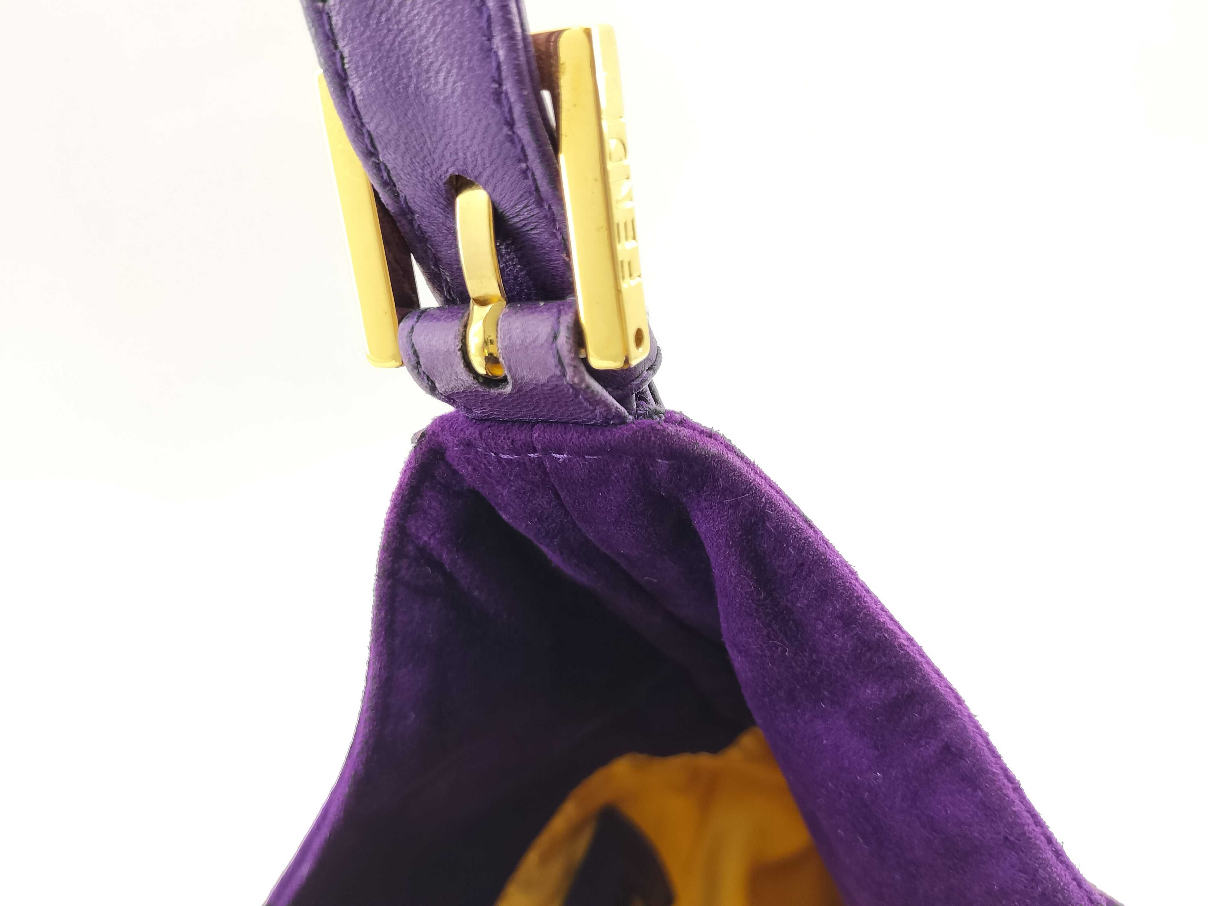 Mamma Fendi Suede FF Hardware One-Shoulder Bag Purple Shoulder Bag — view 10