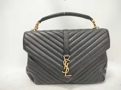 FR-Saint Laurent Paris Leather 2-Way Handbag Black 487212 Shoulder Bag
