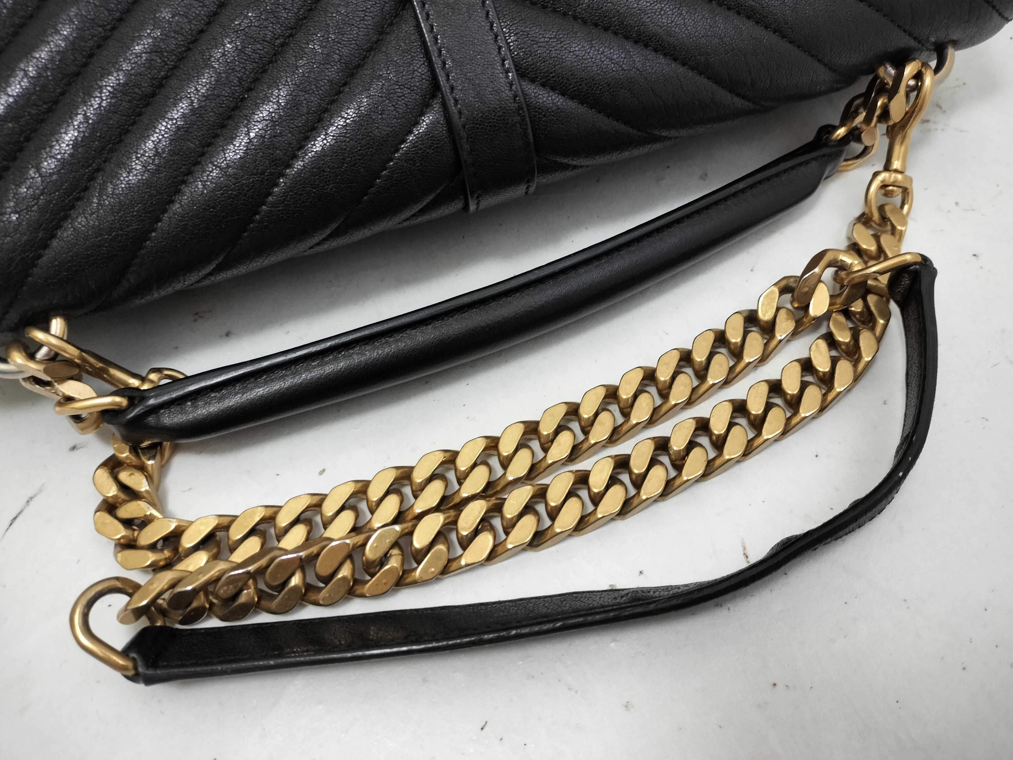FR-Saint Laurent Paris Leather 2-Way Handbag Black 487212 Shoulder Bag — view 3